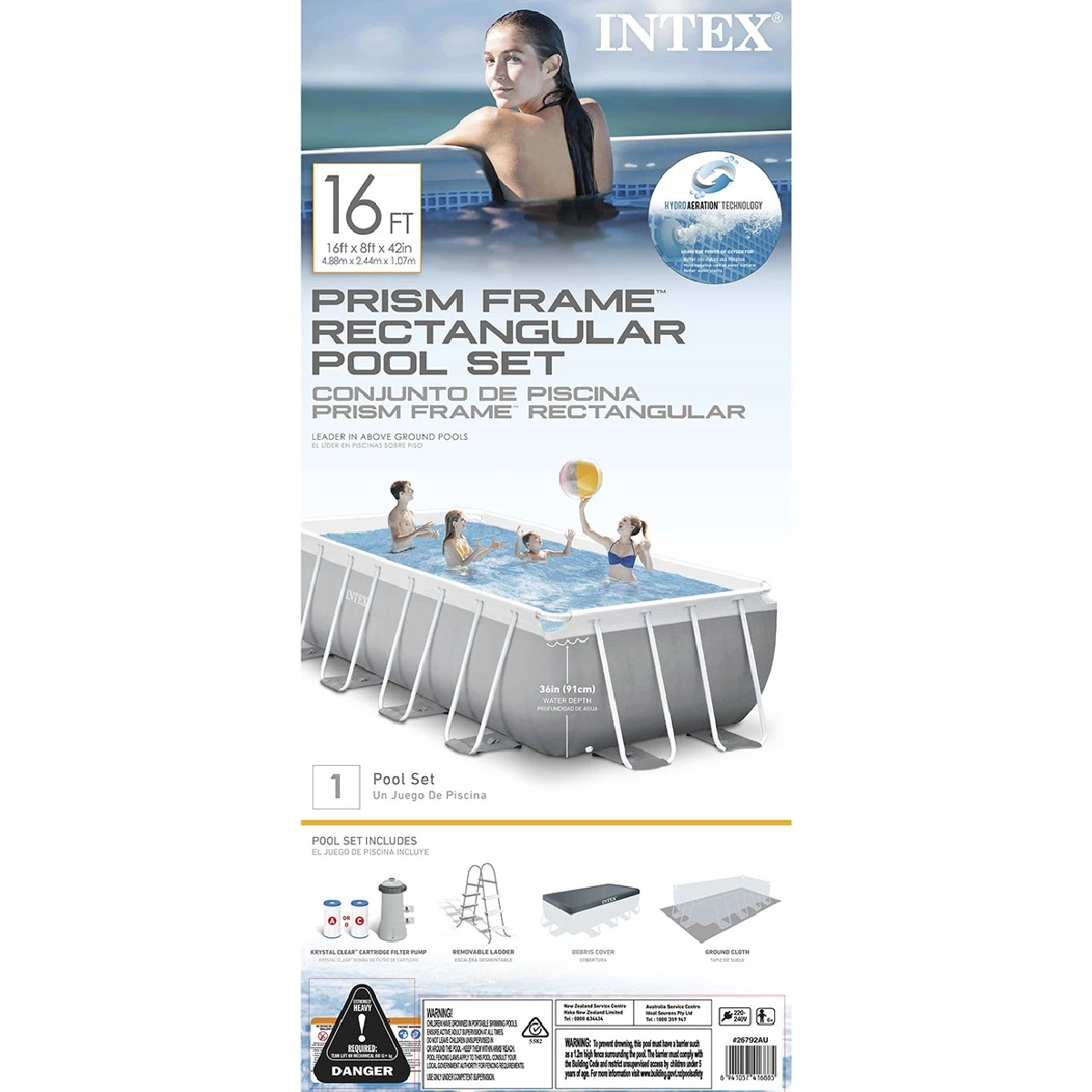 Intex Prism Frame Pool Rectangular - 16ft