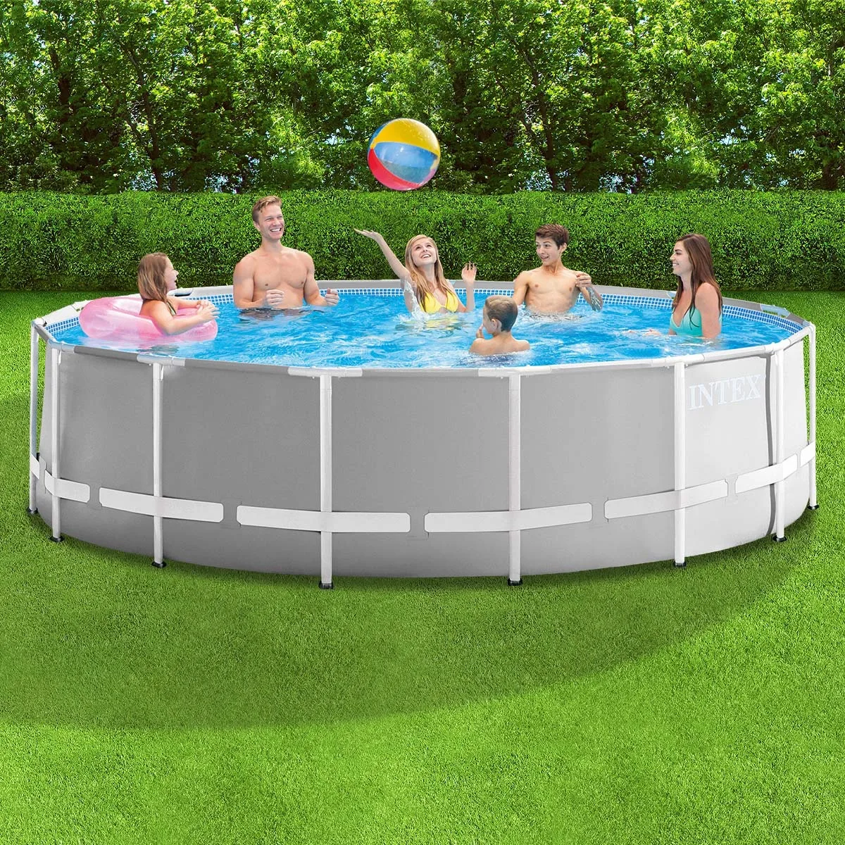 Intex Prism Frame Pool Round - 15ft Dia x 48in Deep