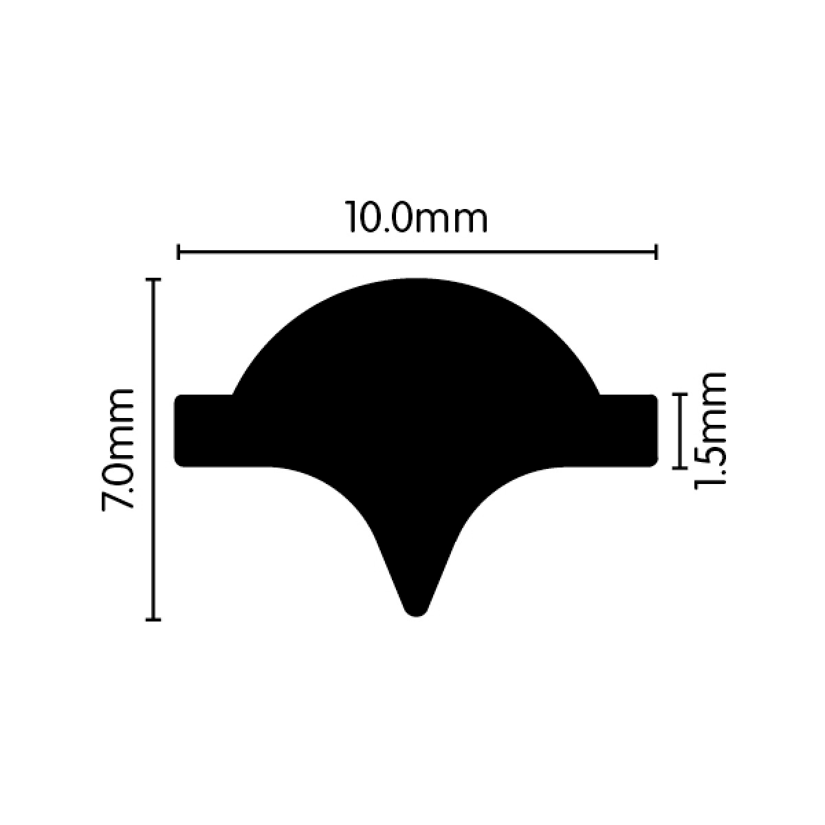 Locking Key for Glazing Rubber 10mm x 7mm