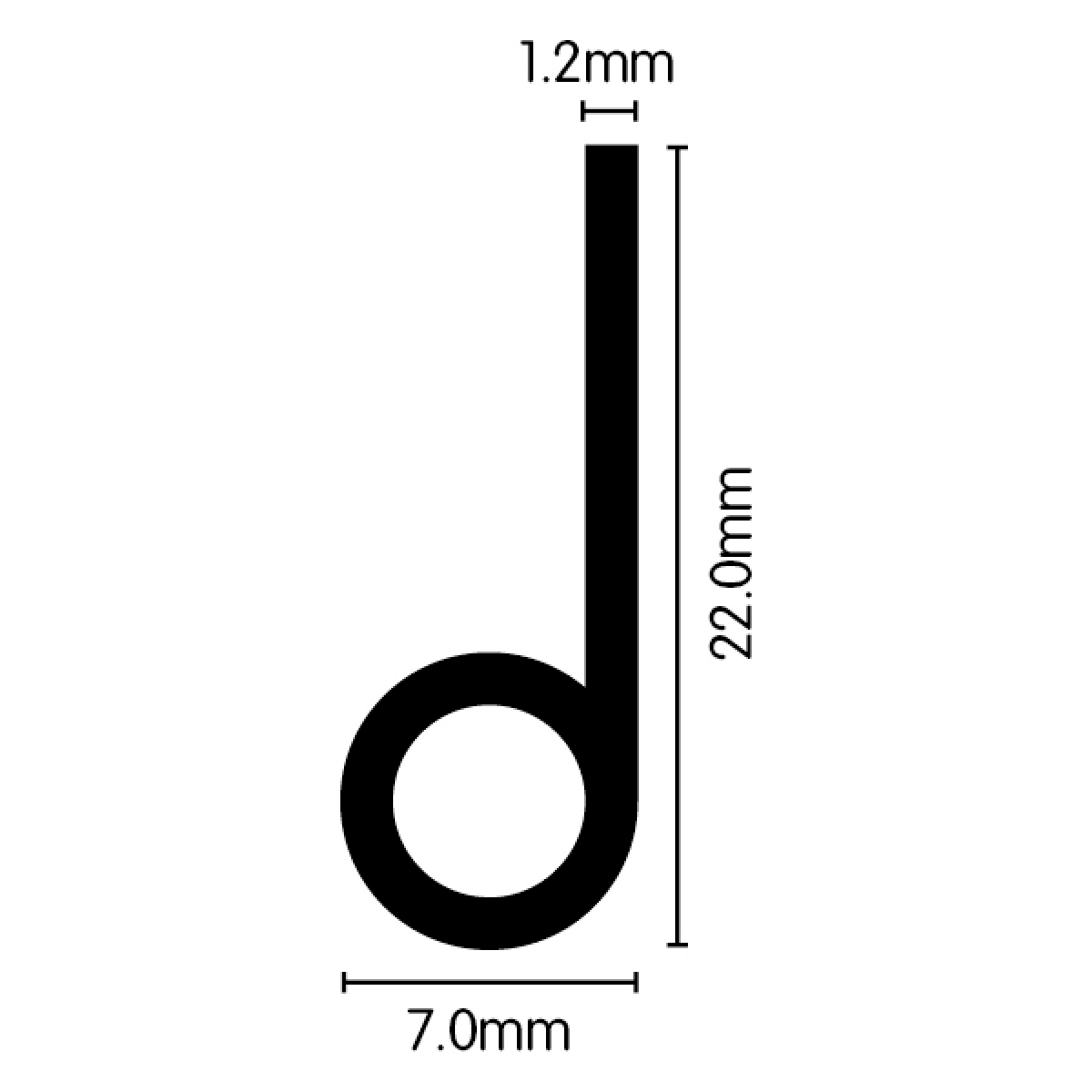 P Section Extrusion - 22mm x 7mm