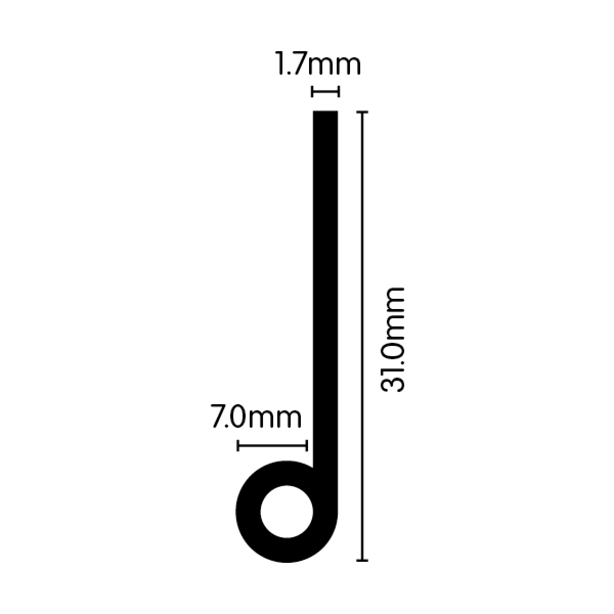 P Section Extrusion - 31mm x 7mm