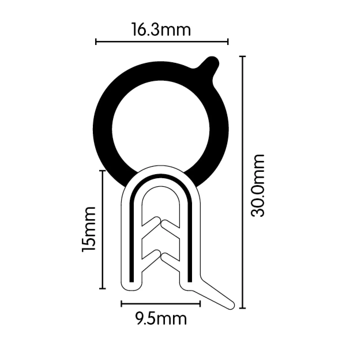 Pinchweld Top Blister 16.3mm x 30mm