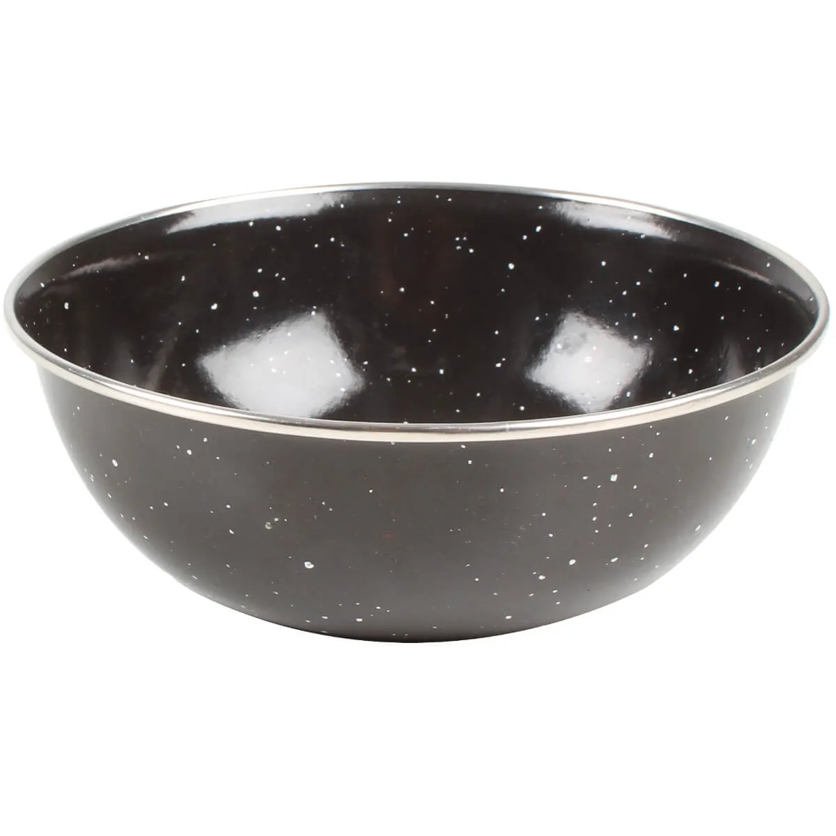 Premium Enamel Bowl 15X5cm Black Speckle