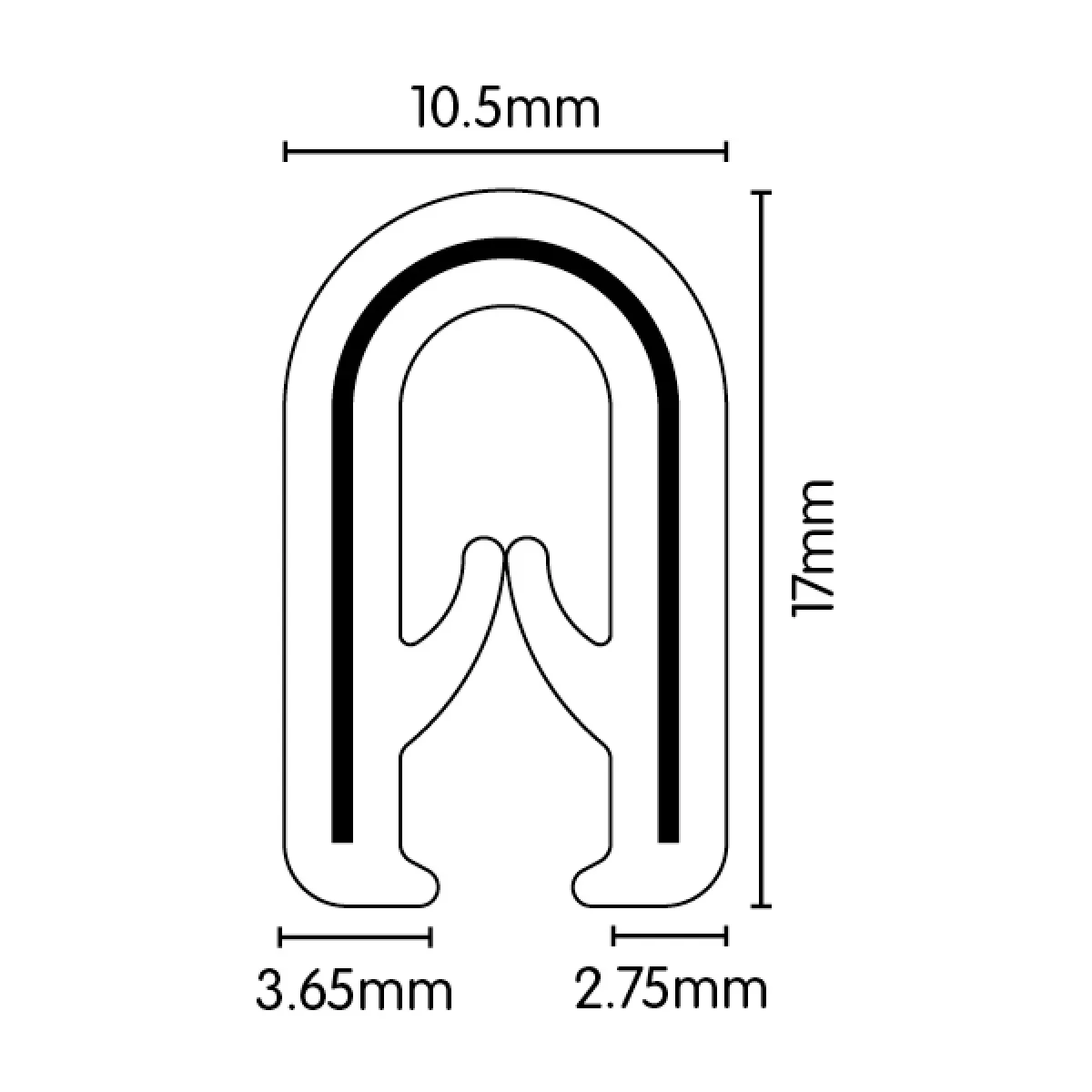 PVC Pinchweld - 10.5mm x 17mm