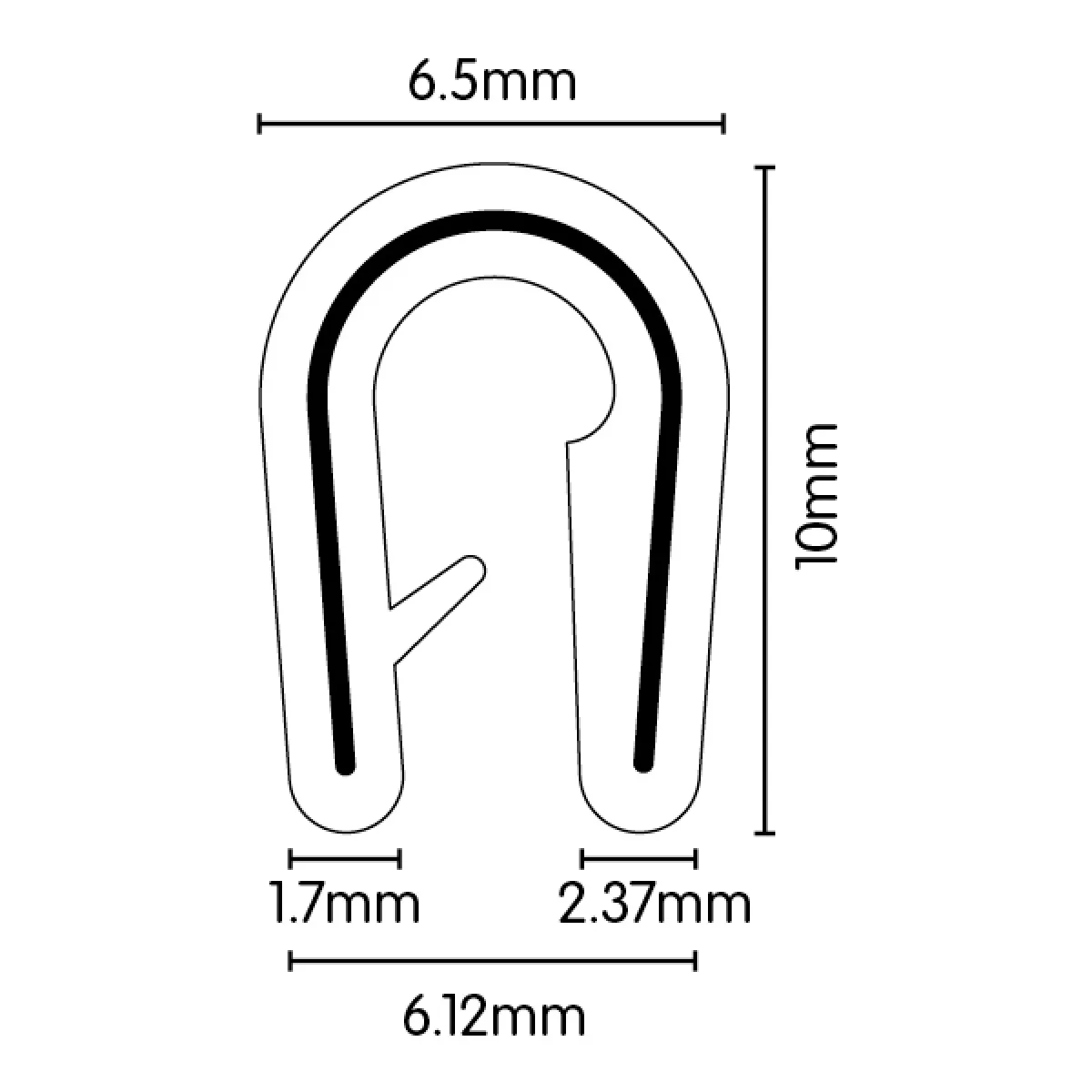 PVC Pinchweld Black (Small) - 10mm x 6.5mm