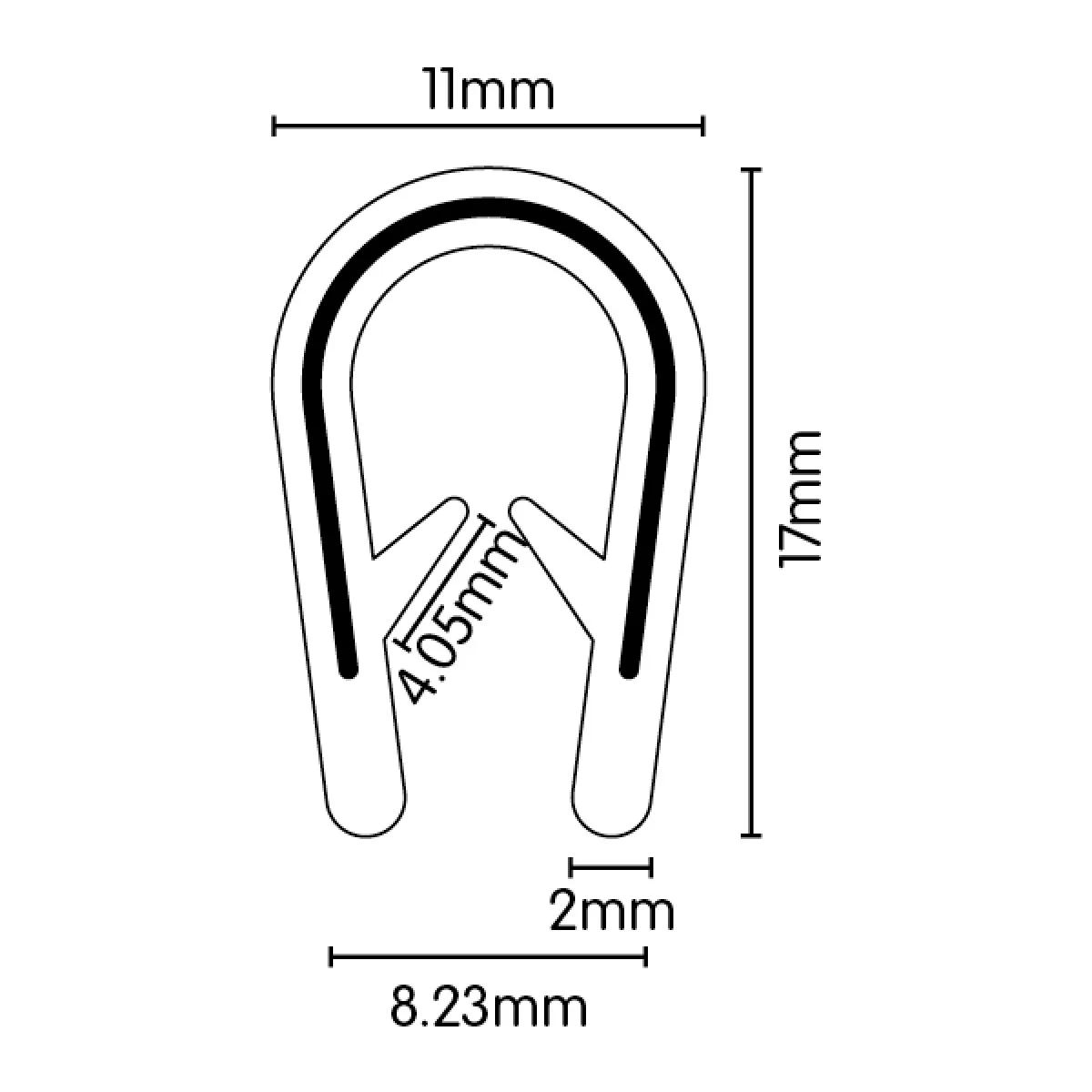 PVC Pinchweld White - 17mm x 11mm