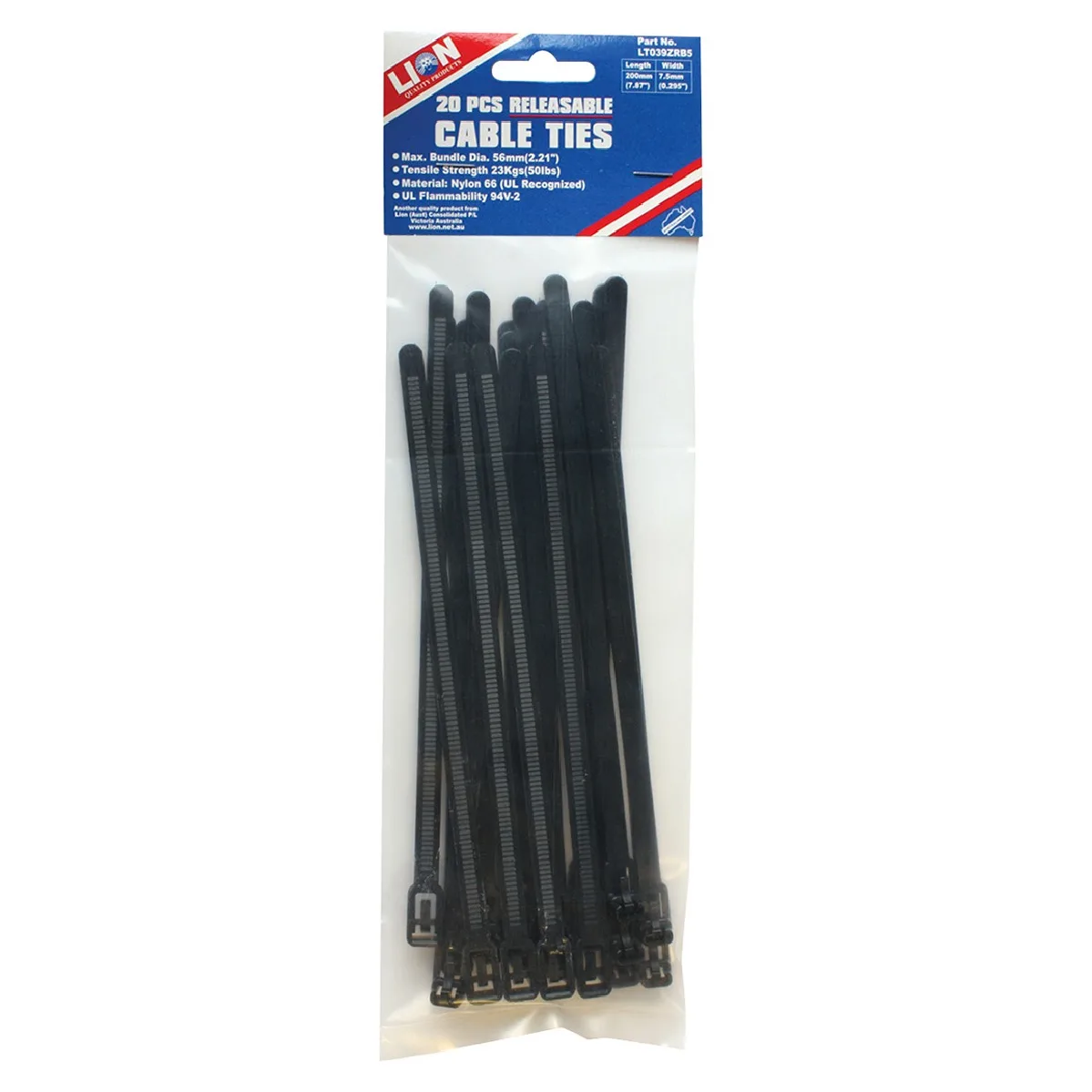 Releasable Cable Ties Black