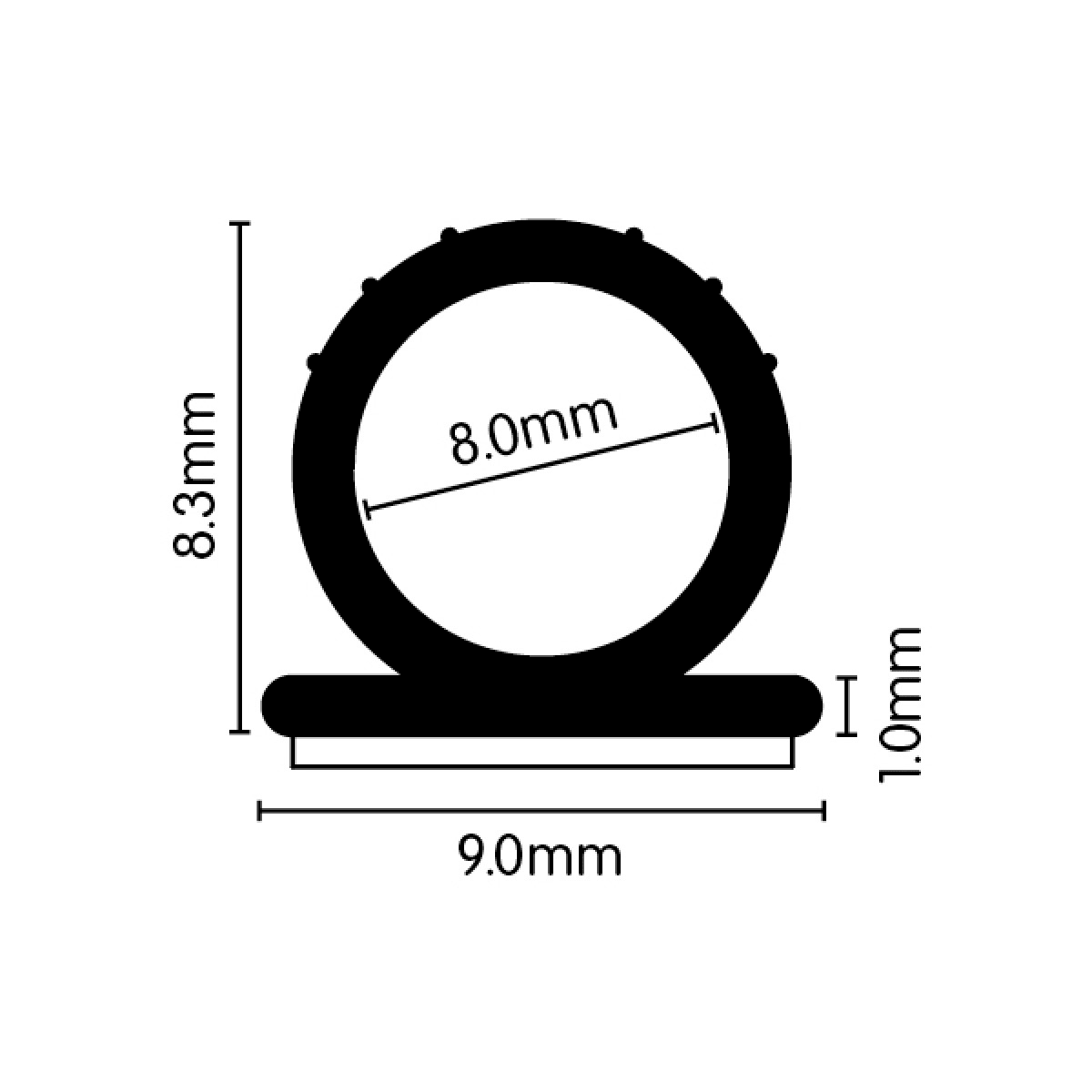 Self Adhesive Bulb Seal 8.3mm x 9mm