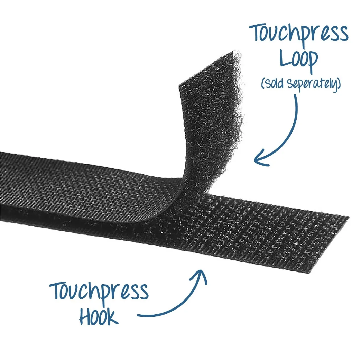 Self Adhesive Touchpress Hook Black / 25mm