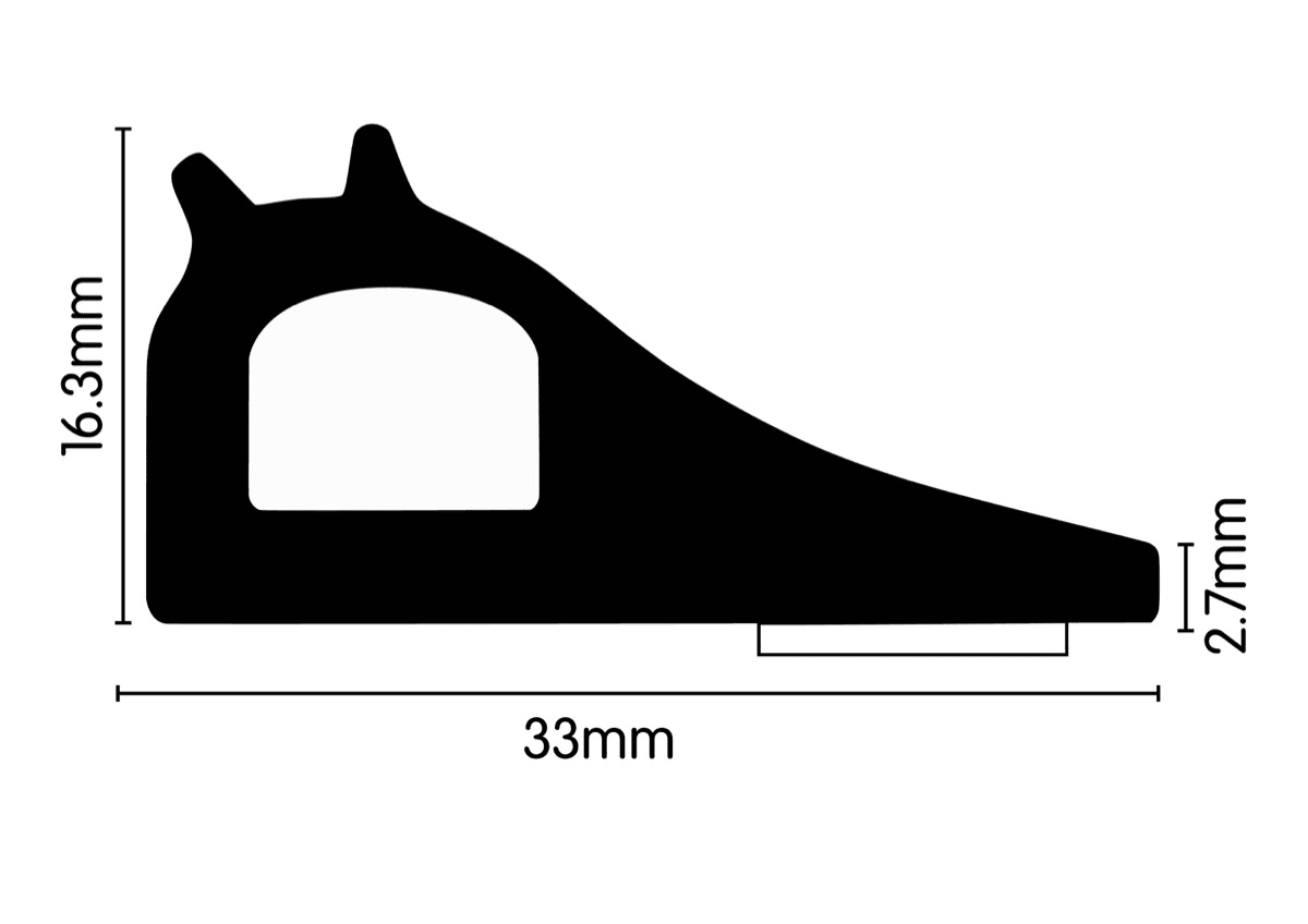 Tailgate Seal - 33x 16.3mm