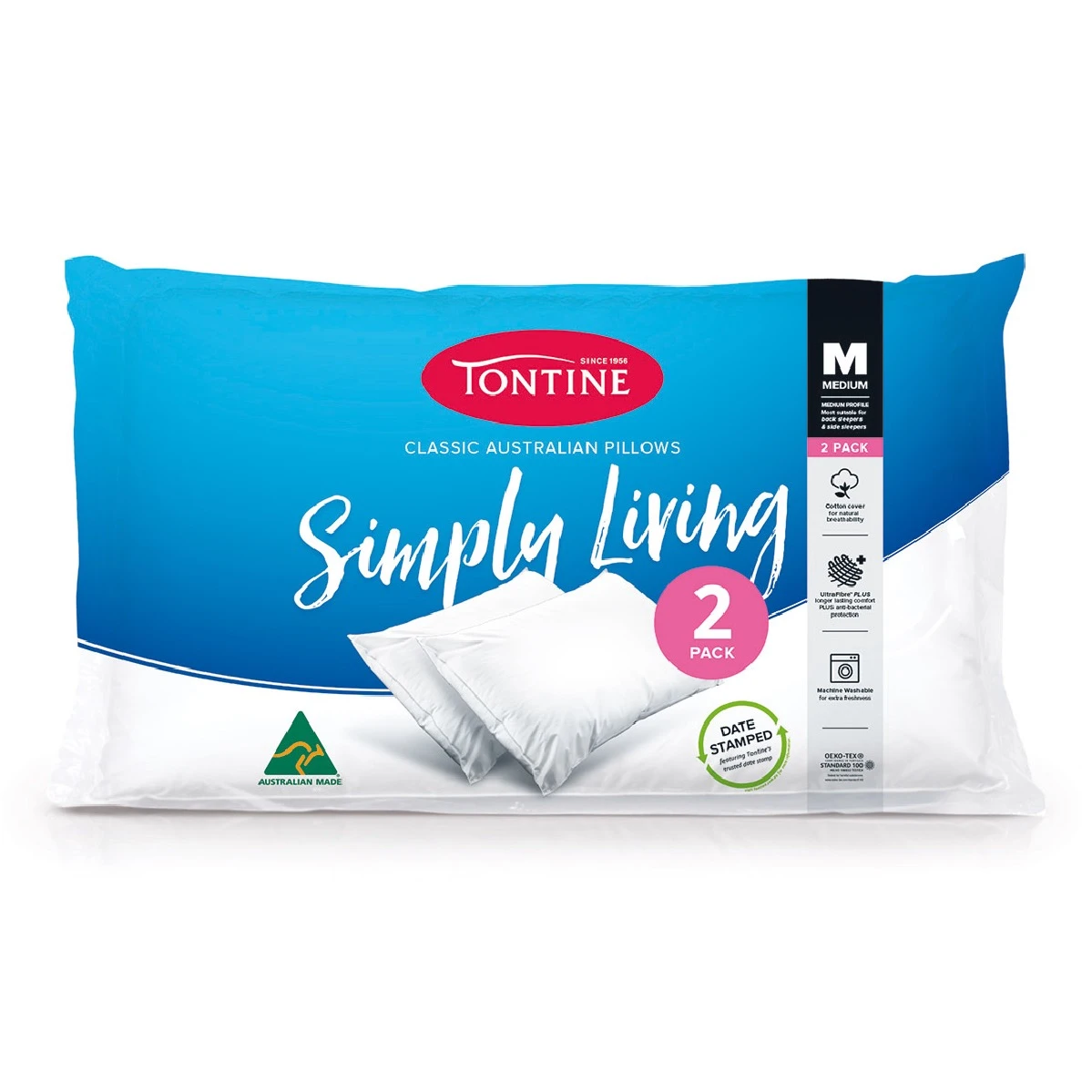 Tontine Simply Living Medium 2-pack Pillow