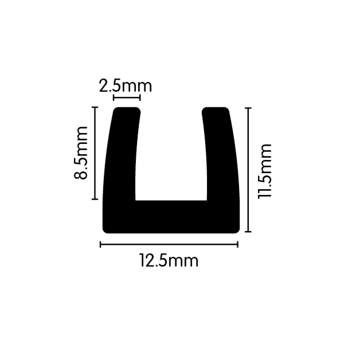 U Section - 12.5mm x 11.5mm