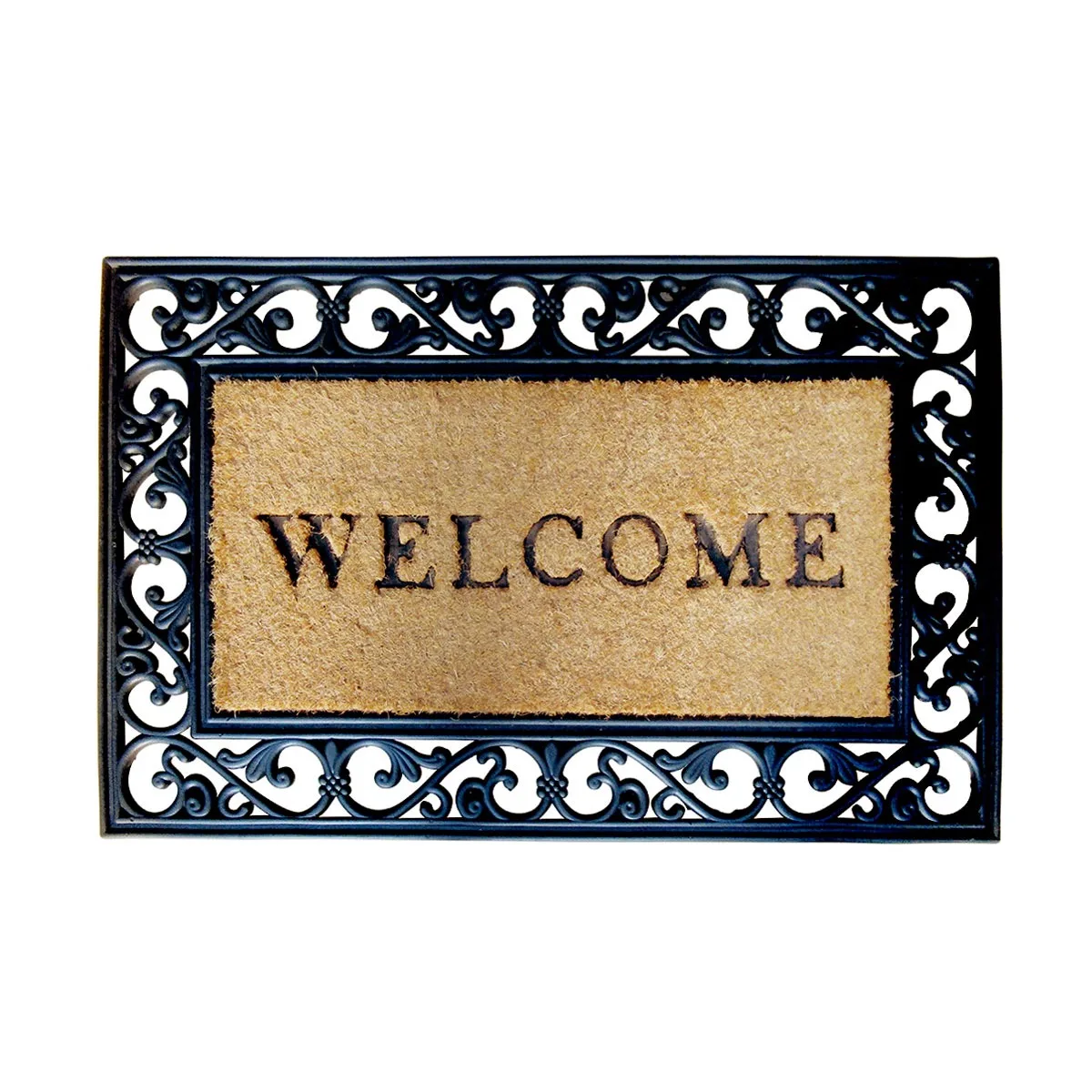 Clark Rubber Medium Coir Mat with Rubber Border - Welcome Print