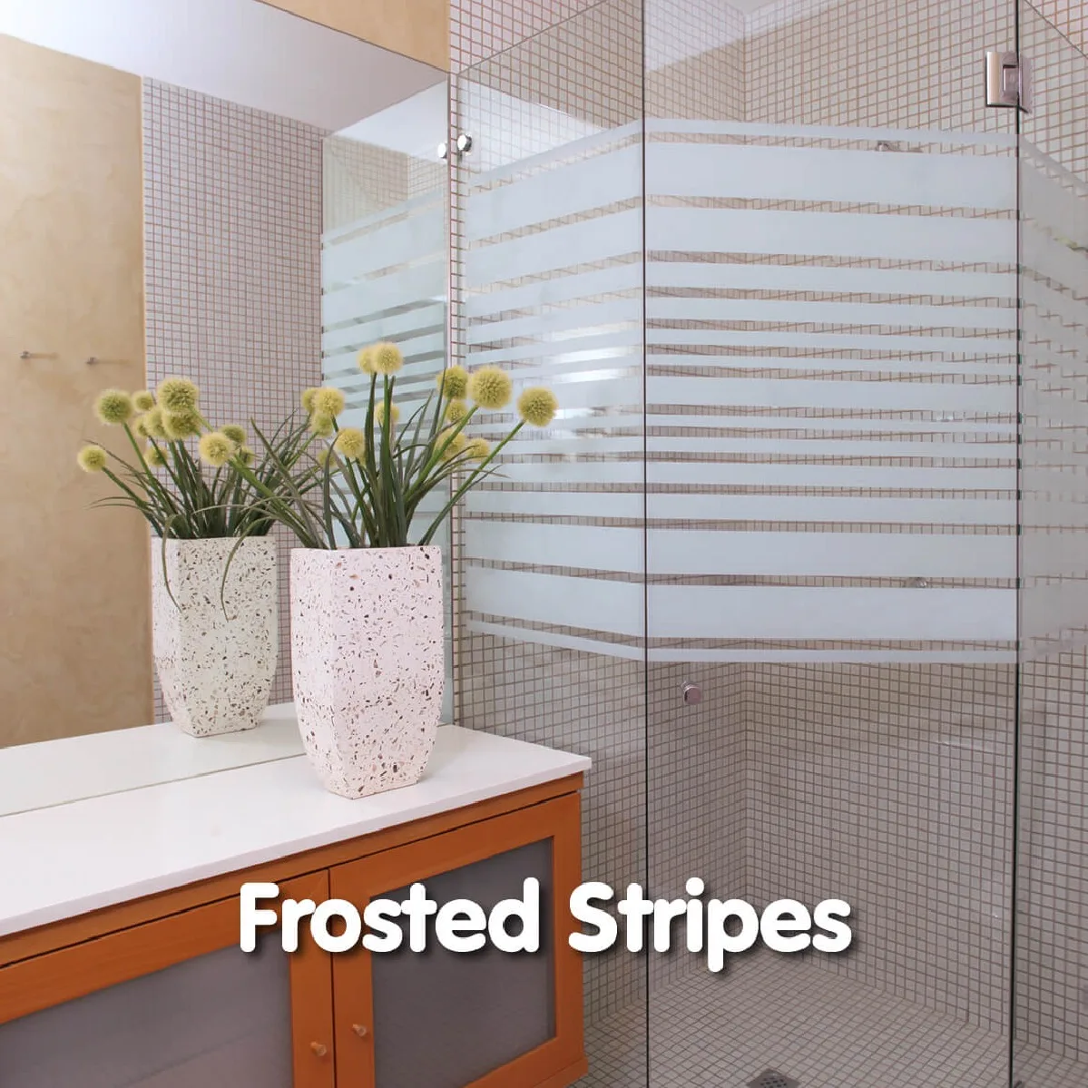 Static Privacy Window Film 2m Roll Frosted Stripes