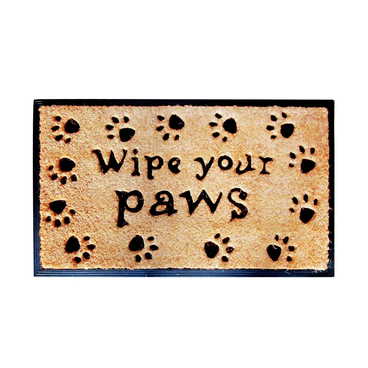 Clark Rubber Medium Coir Brush Mat - Paw Print