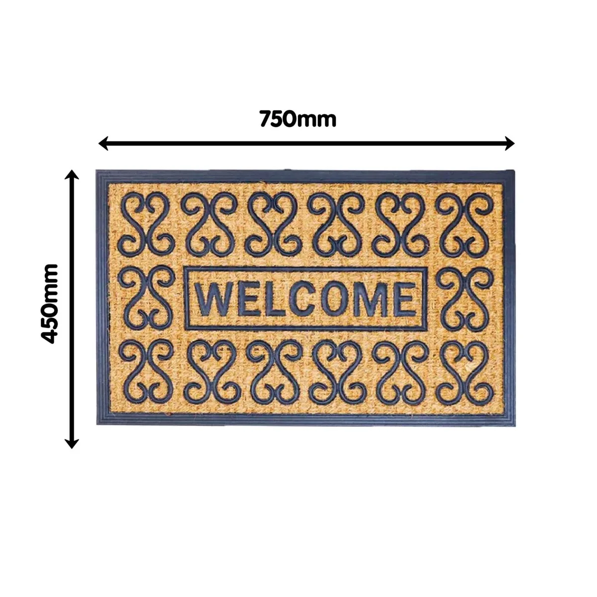 Clark Rubber Panama Coir Mat Welcome Print Medium