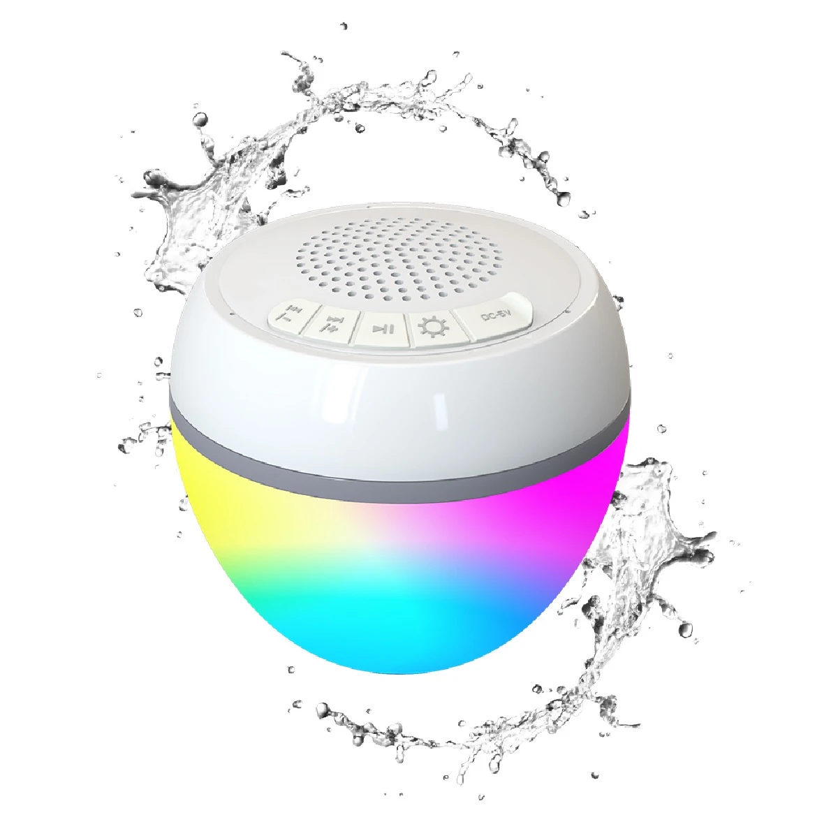 Rechargeable Mini Floating Bluetooth Speaker with Pool Light Show