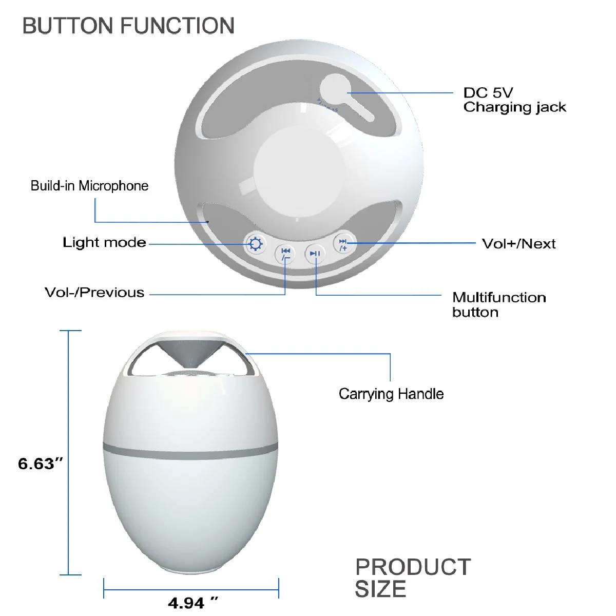 Rechargeable Floating Bluetooth Speaker with Pool Light Show