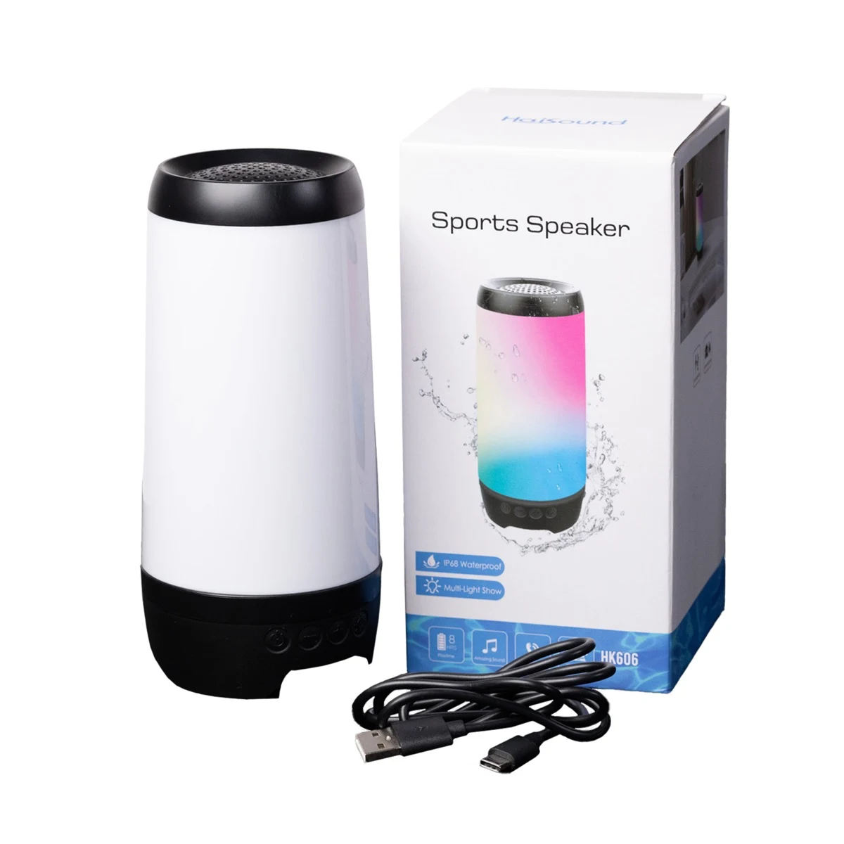 Rechargeable Sports Bluetooth Speaker with Pool Light Show