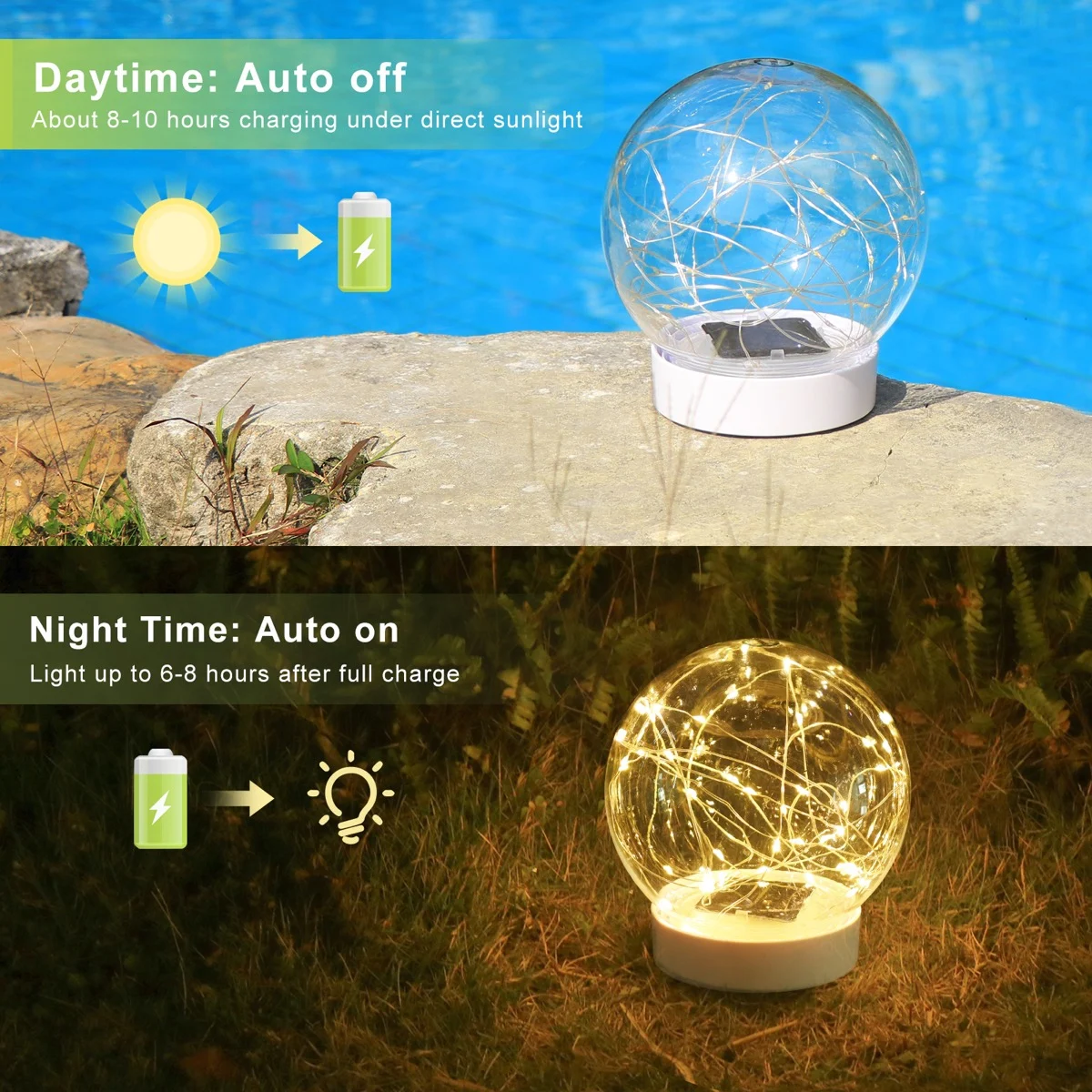 Solar Powered Floating Multi-colour Pool Light String Ball