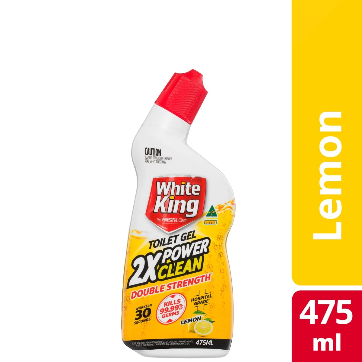 White King Double Strength Toilet Gel Lemon 475ml