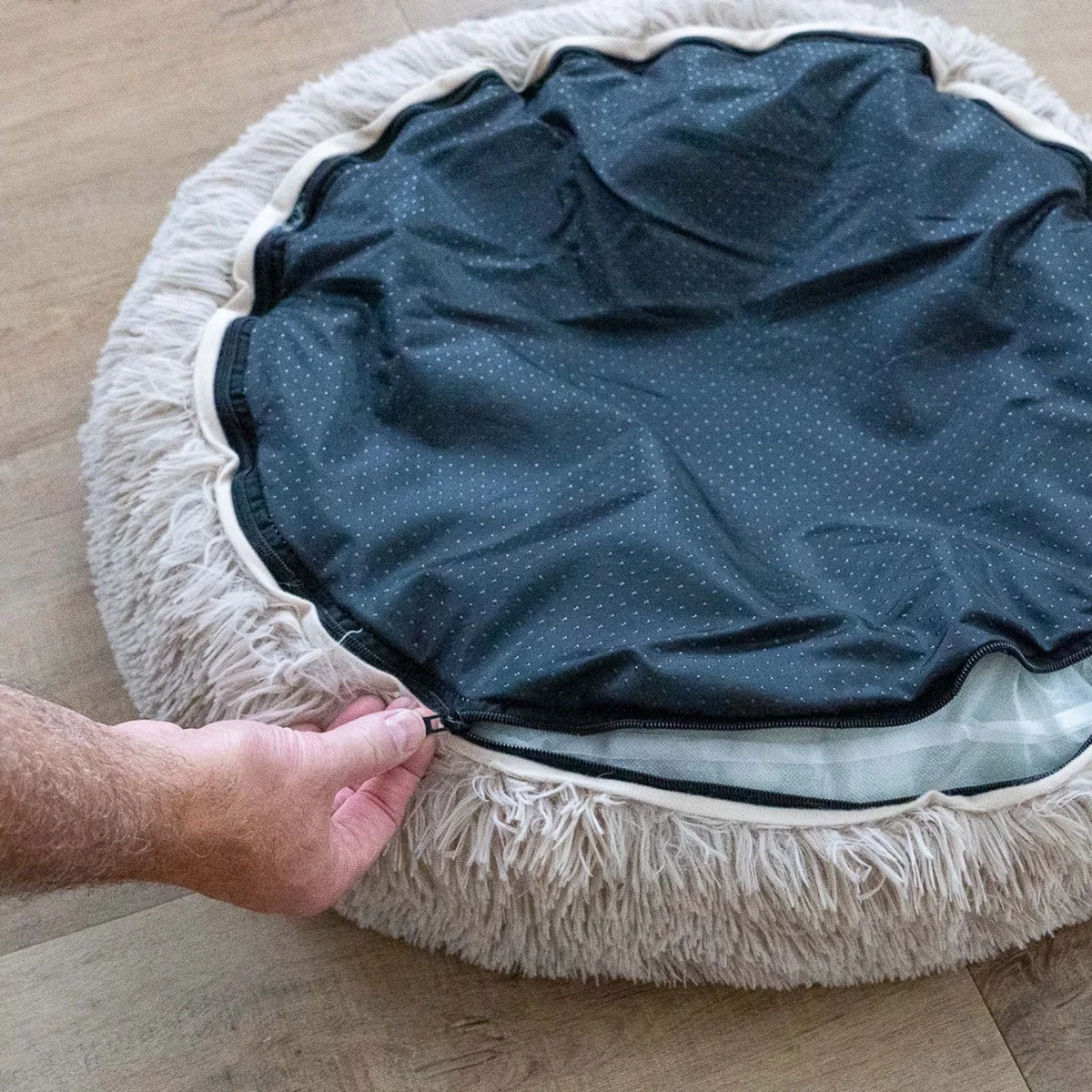 Donut Faux Fur Pet Bed Small