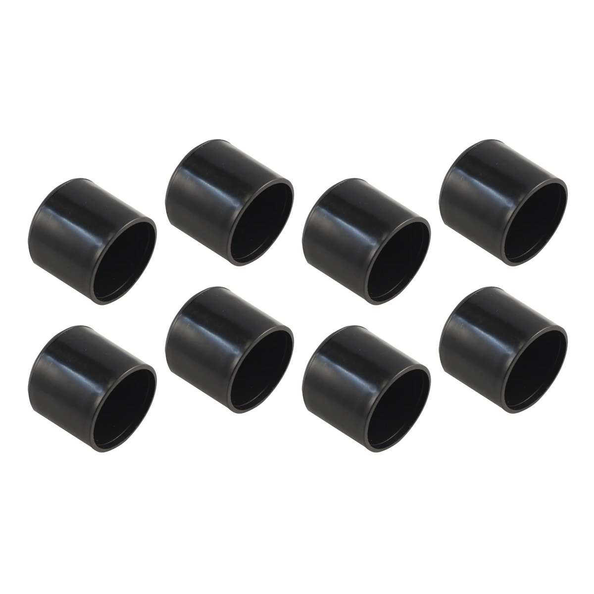 Round Plastic Chair Tip 8 Piece Bundle - Black 10mm