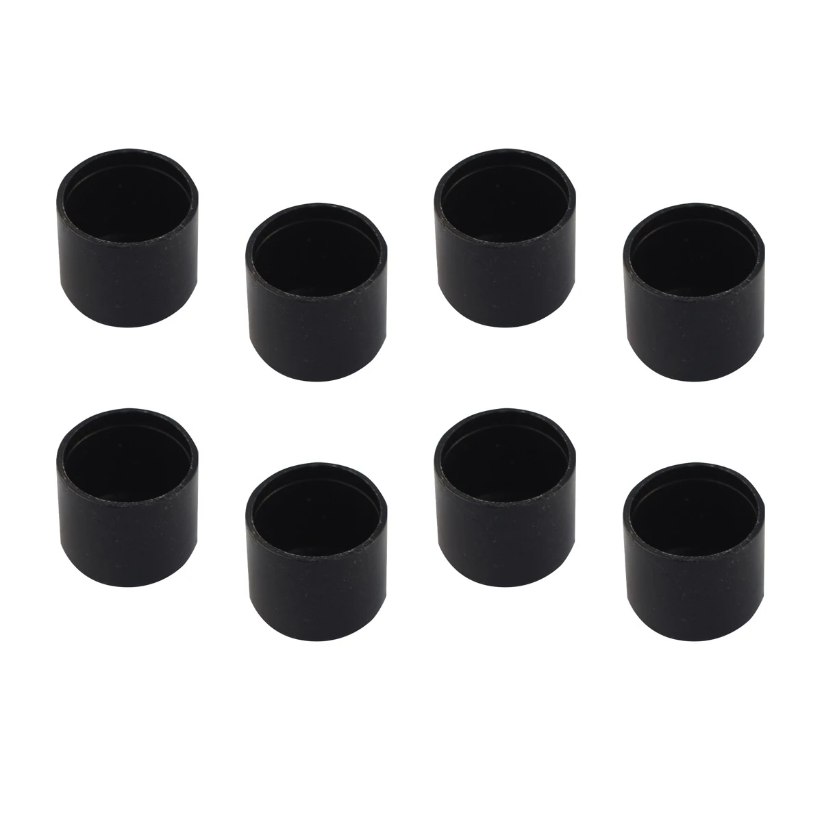 Round Plastic Chair Tip 8 Piece Bundle - Black 10mm