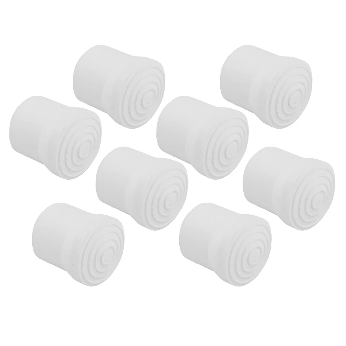 Rubber Chair Tip 8 Piece Bundle - White 6mm