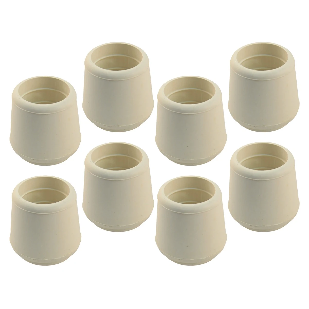 Heavy Duty Rubber Chair Tip 8 Piece Bundle - White 19mm