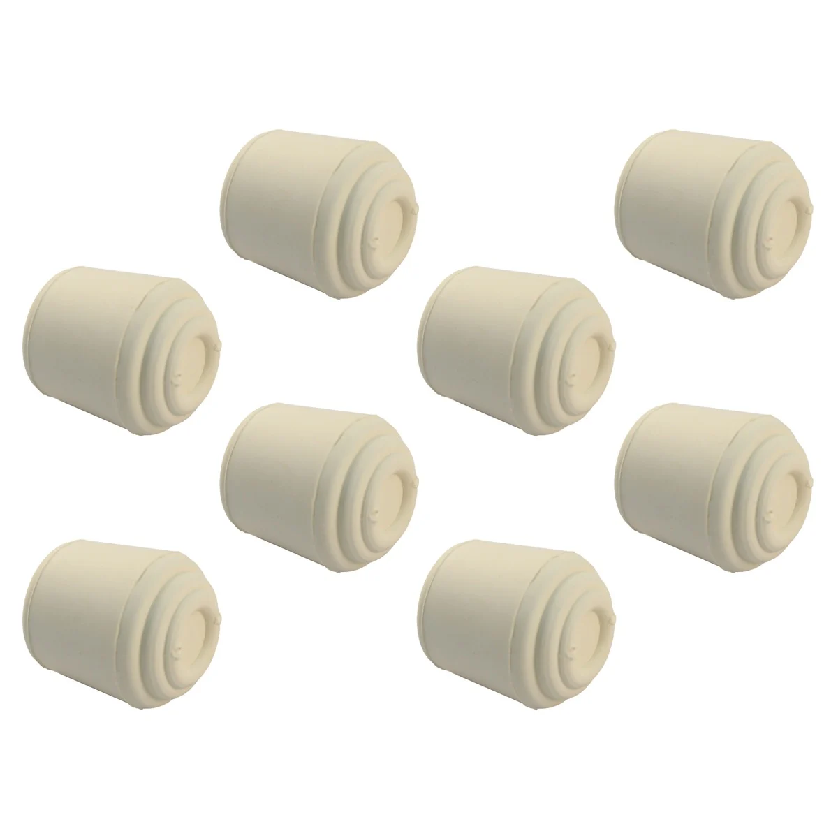 Heavy Duty Rubber Chair Tip 8 Piece Bundle - White 19mm