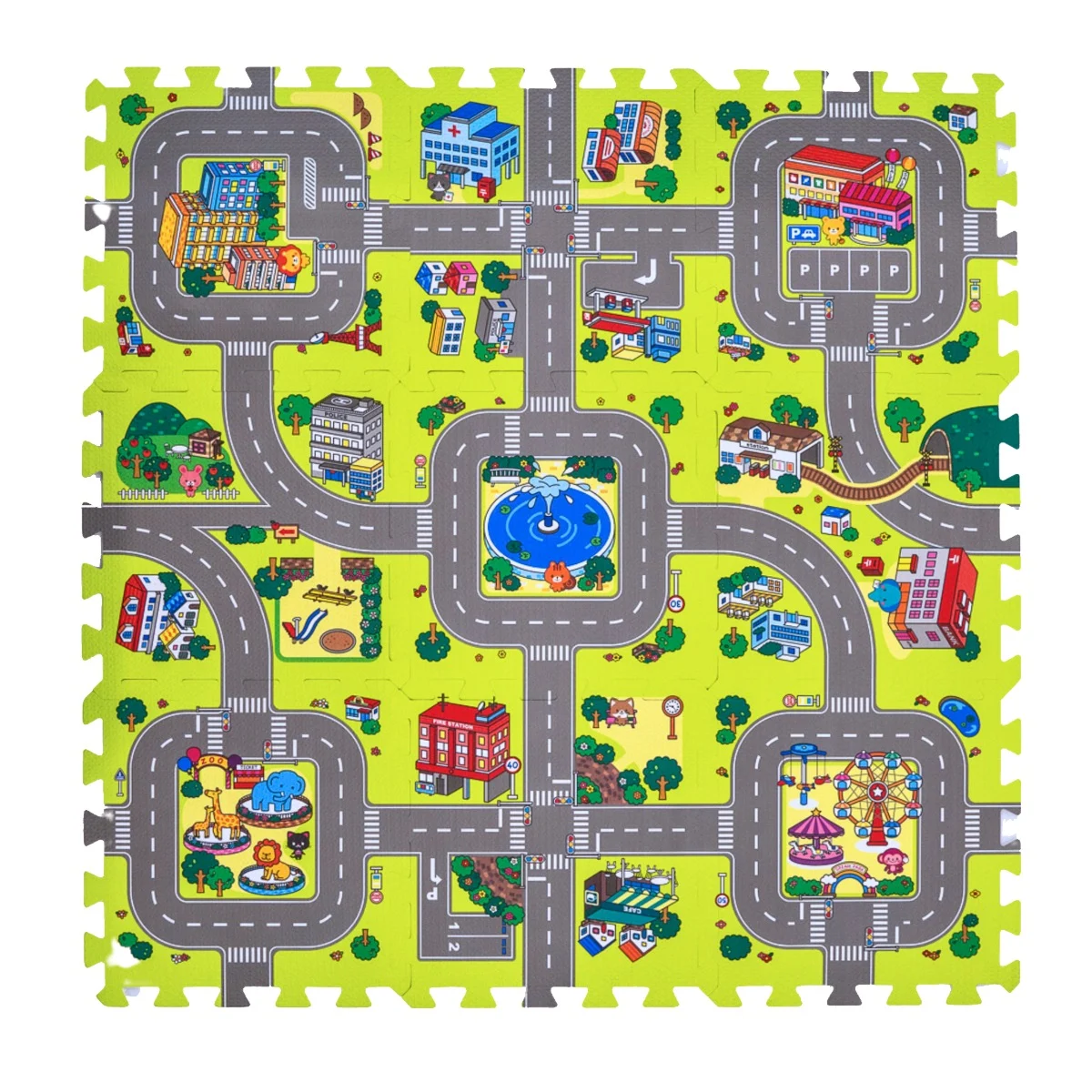 Kids EVA Tiles City Road Map