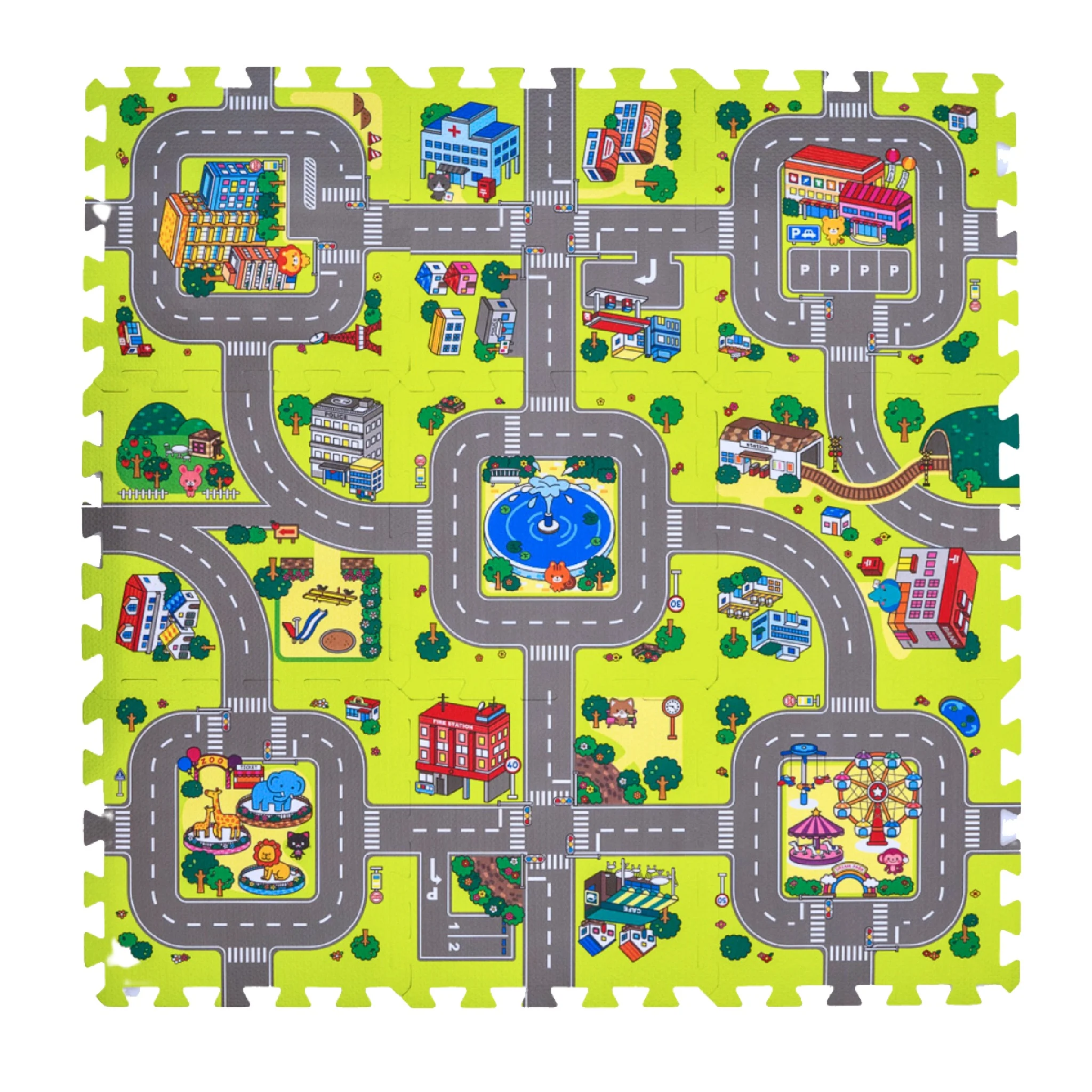 Kids EVA Tiles City Road Map