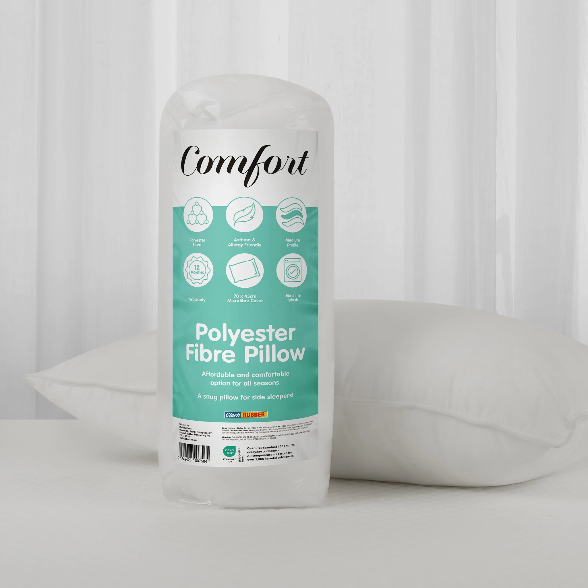 Comfort Rolled Polyester Pillow