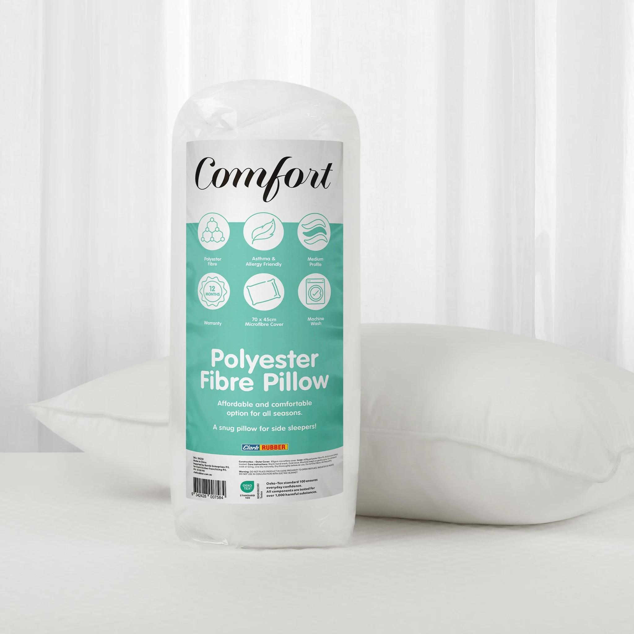 Comfort Rolled Polyester Pillow