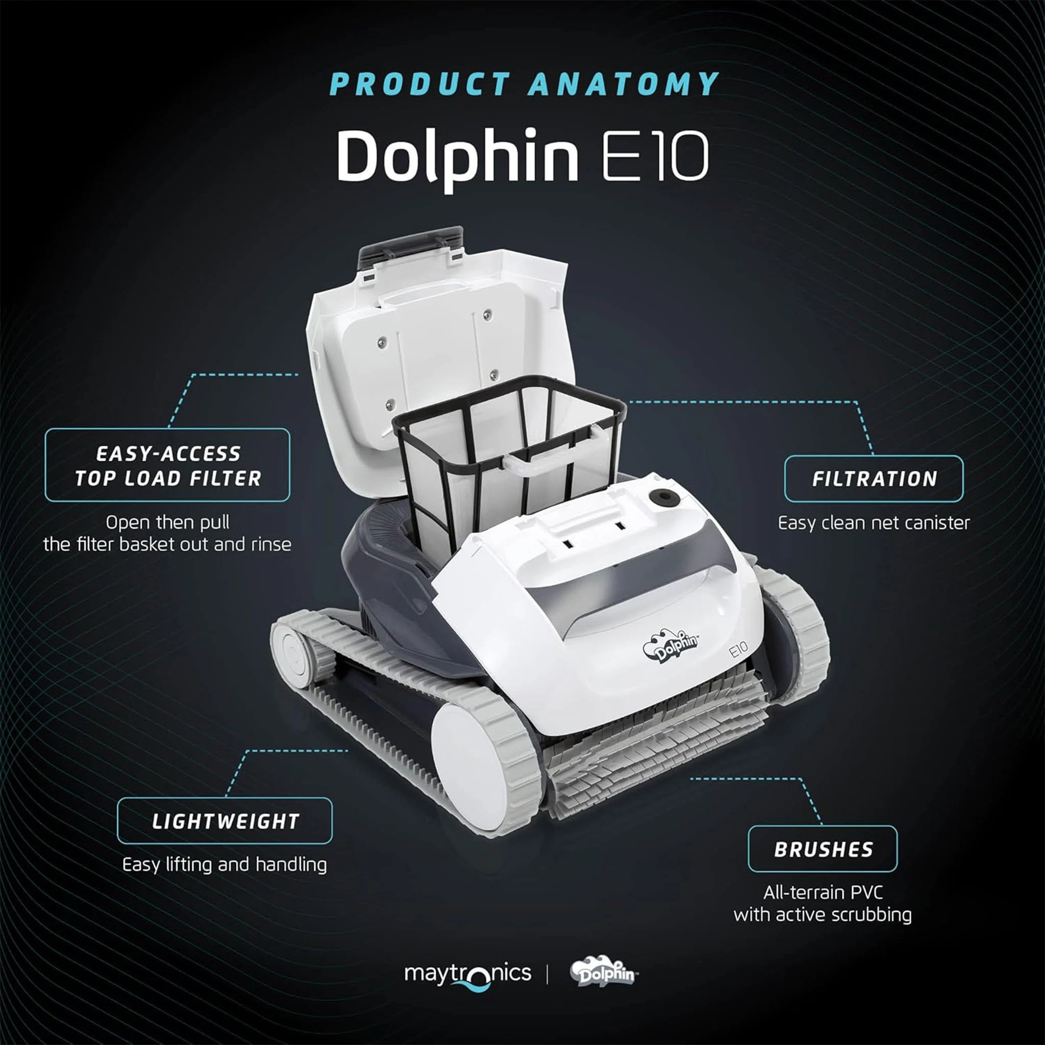 Dolphin E10 Robotic Floor Only Pool Cleaner