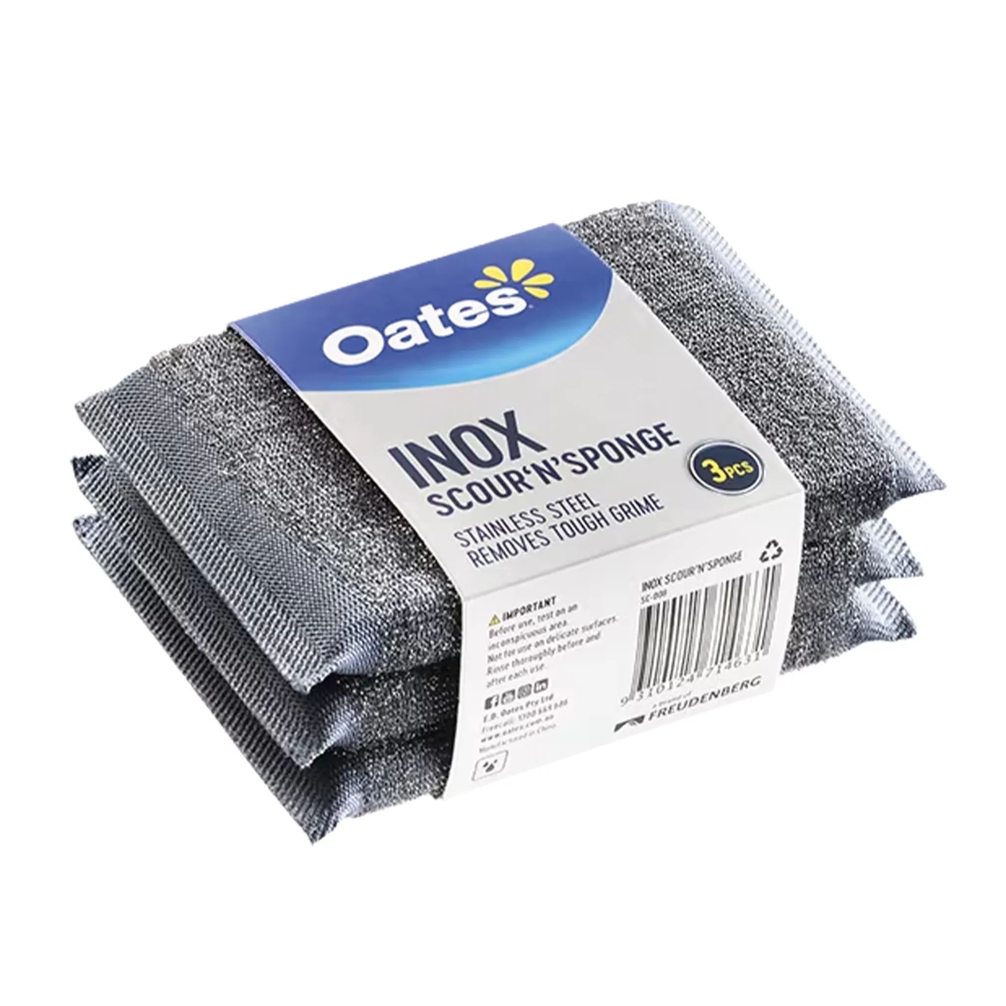 Inox Scourer Sponge 3pk