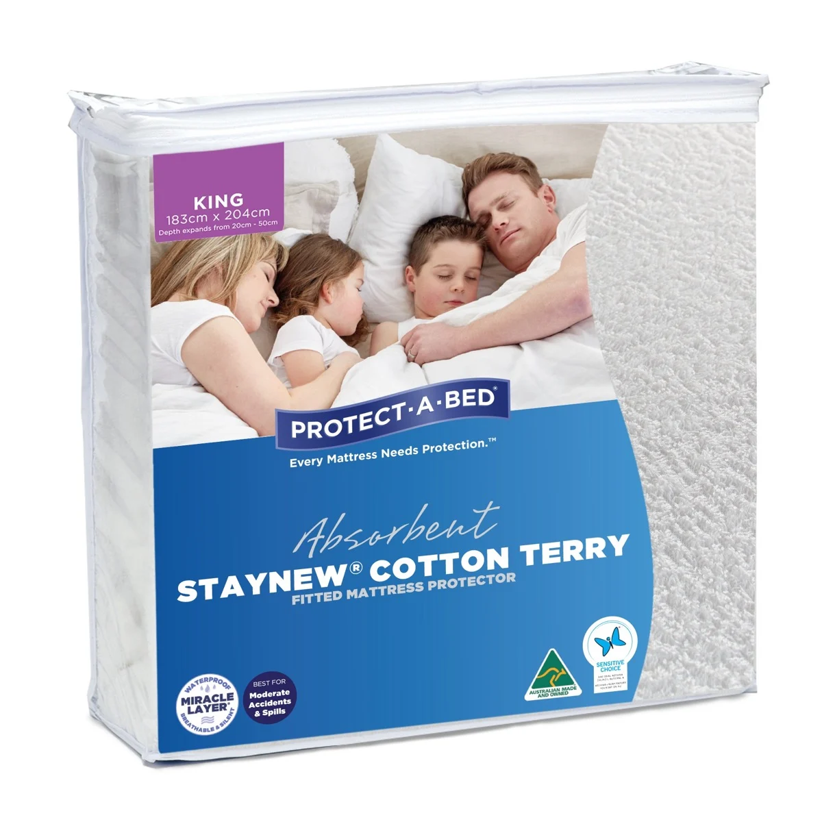 Cotton Terry Fitted Mattress Protector King