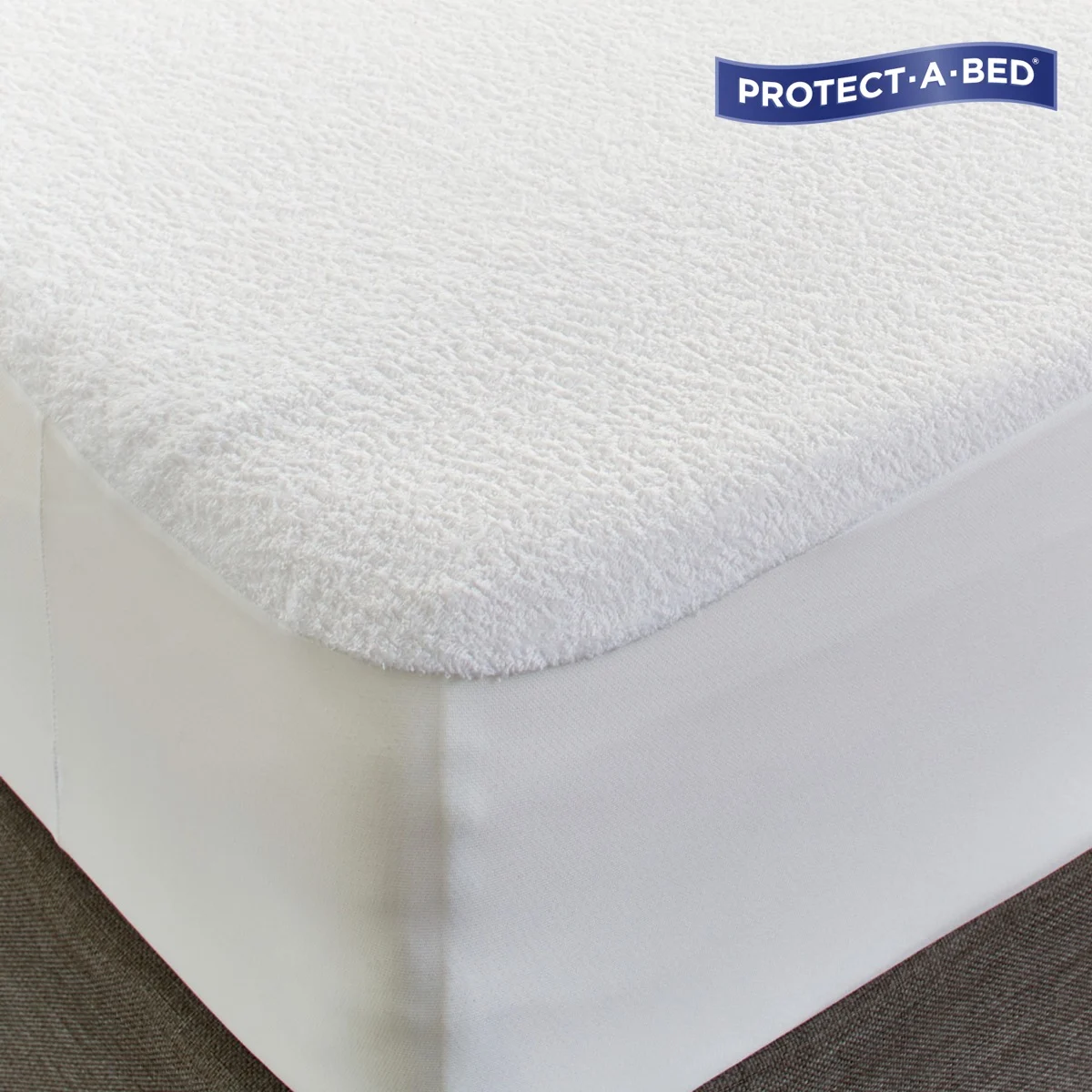 Cotton Terry Fitted Mattress Protector King Single