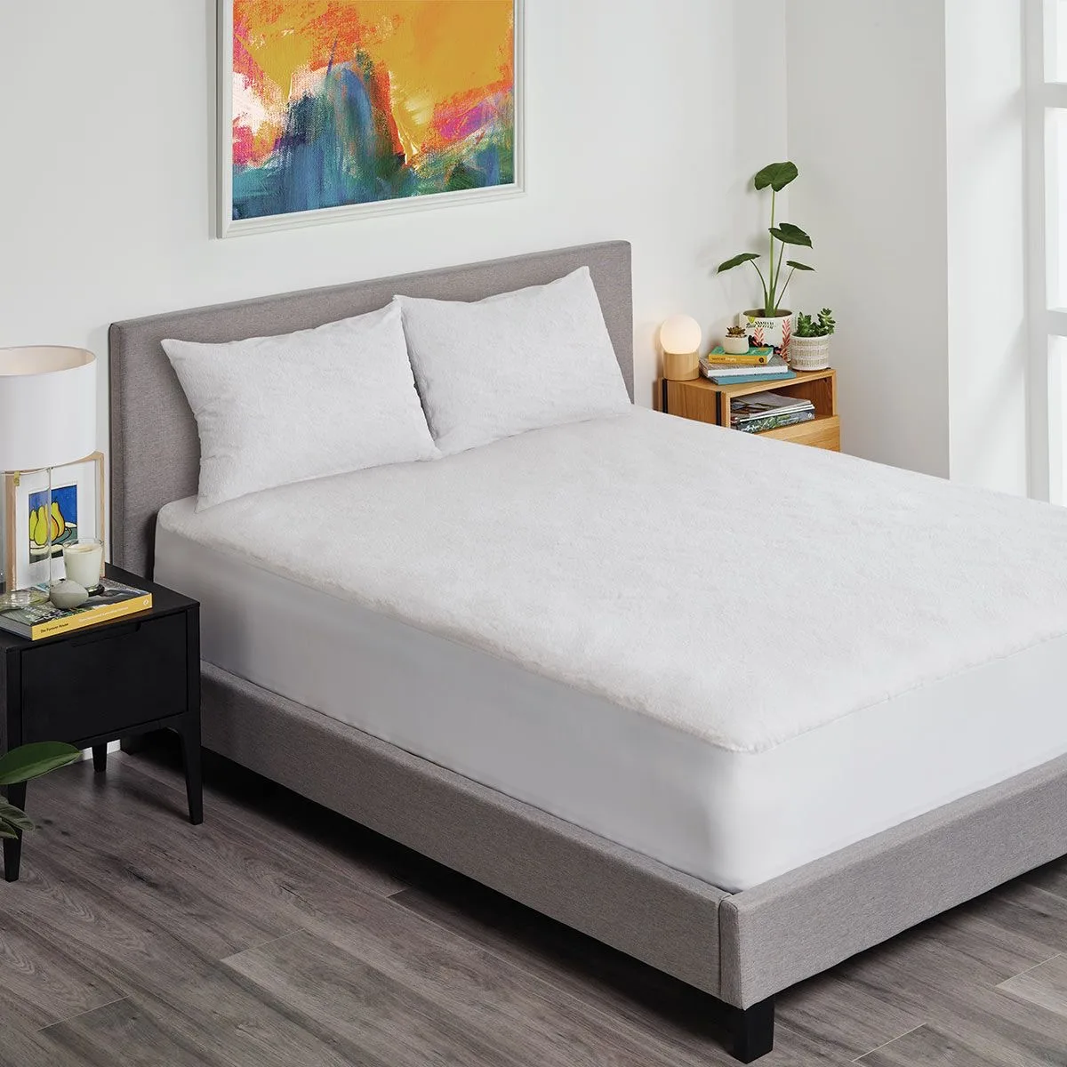 Cotton Terry Fitted Mattress Protector King Single