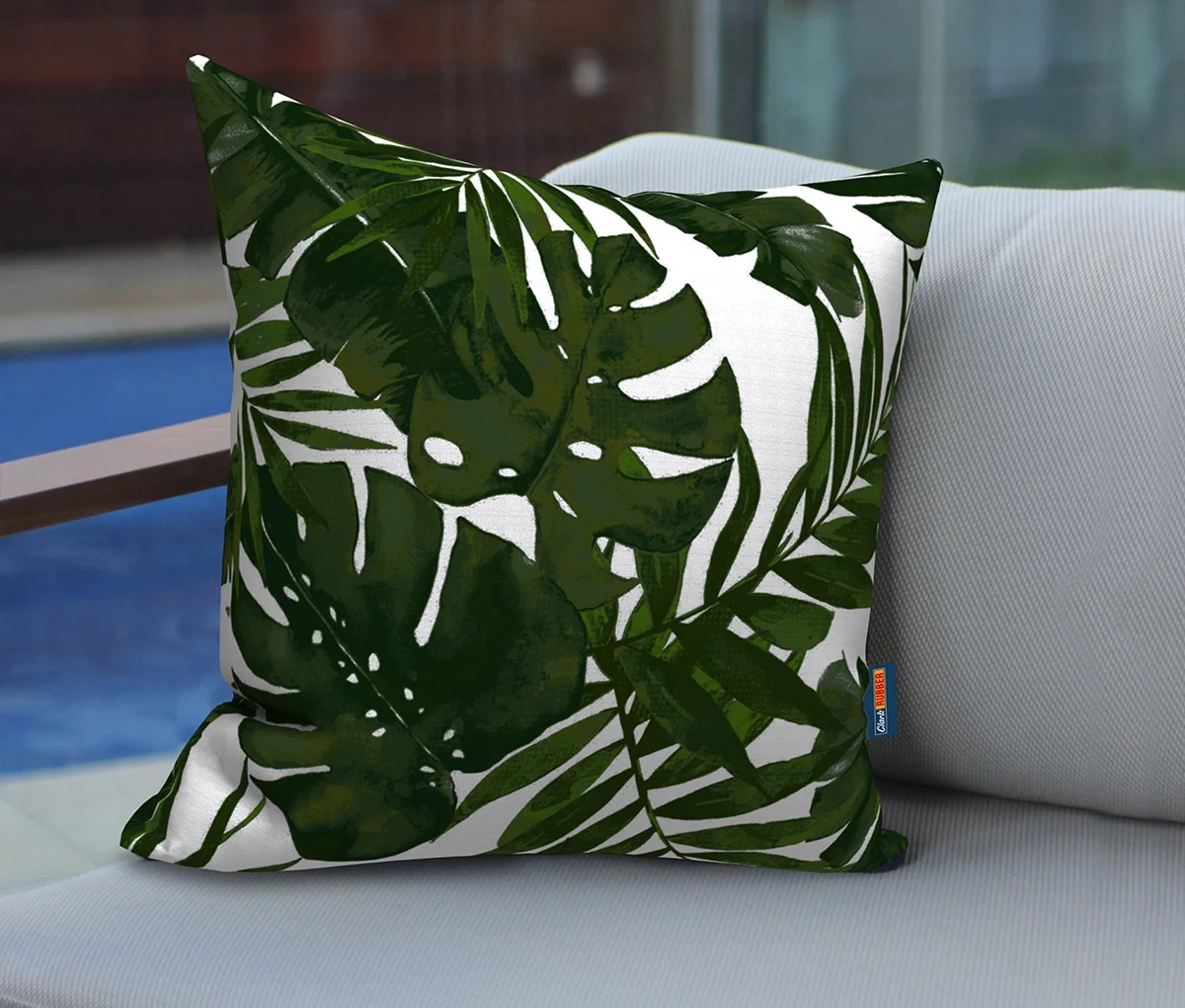 Designer Scatter Cushion Green Palm Leaves