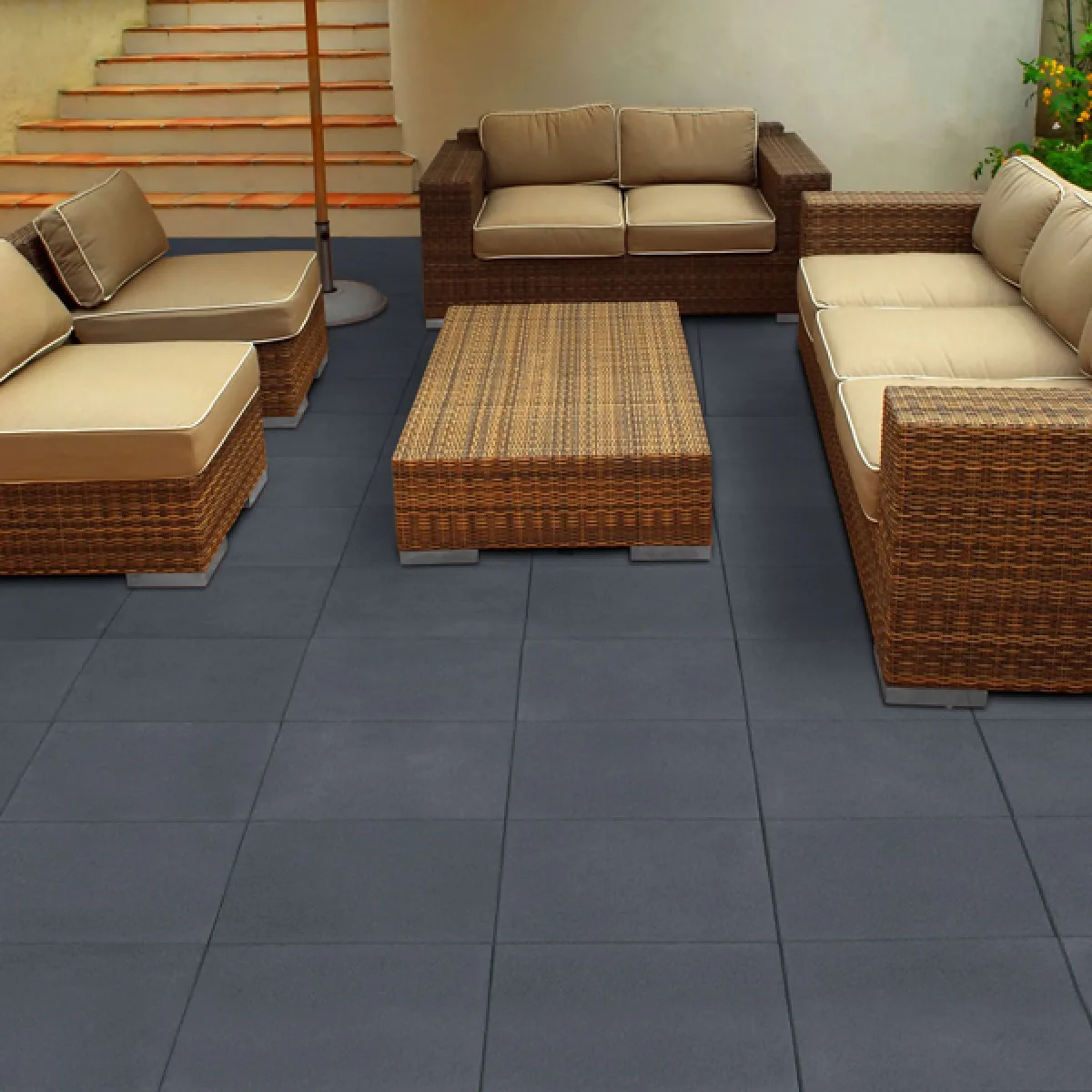 Environmentally Friendly Rubber Pavers Black