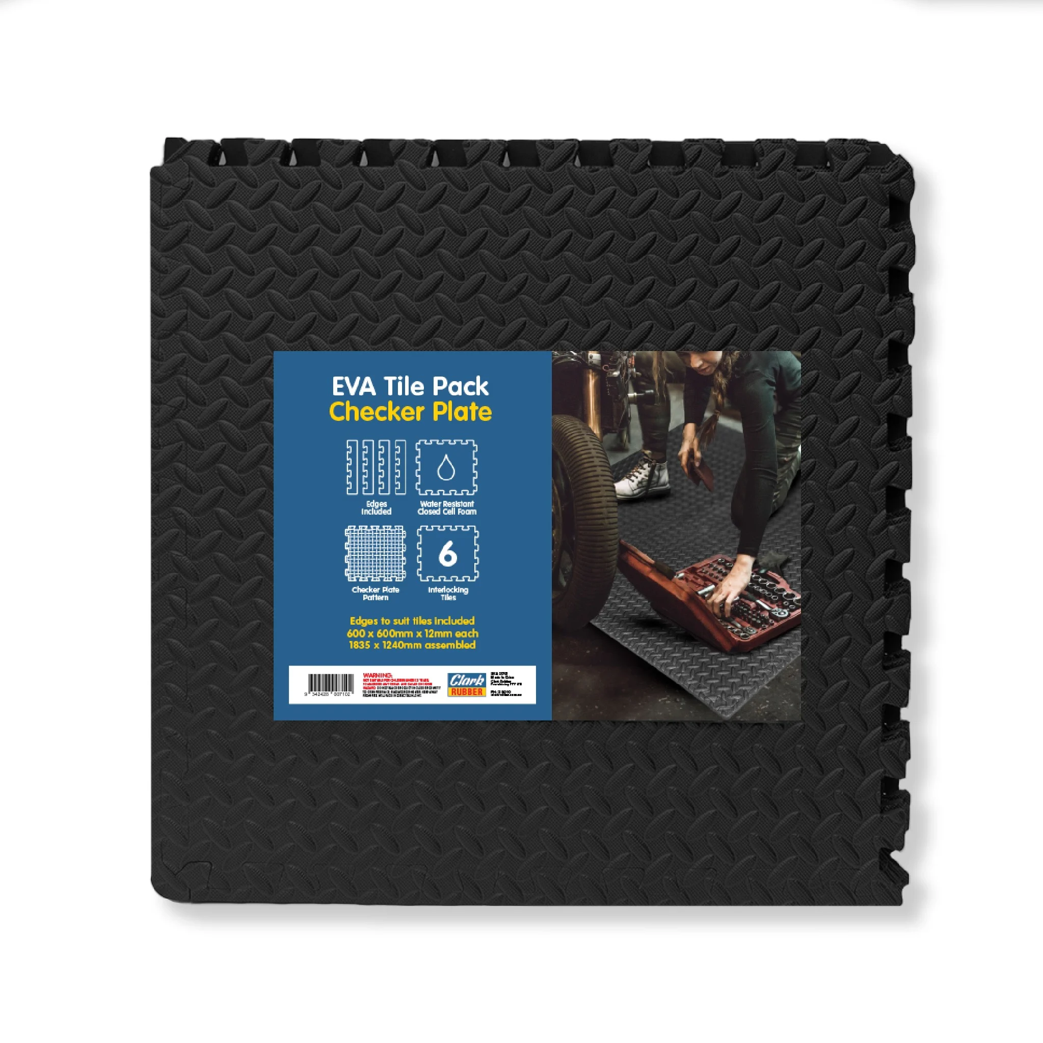 EVA Checker Plate Mats - 6 Piece Pack