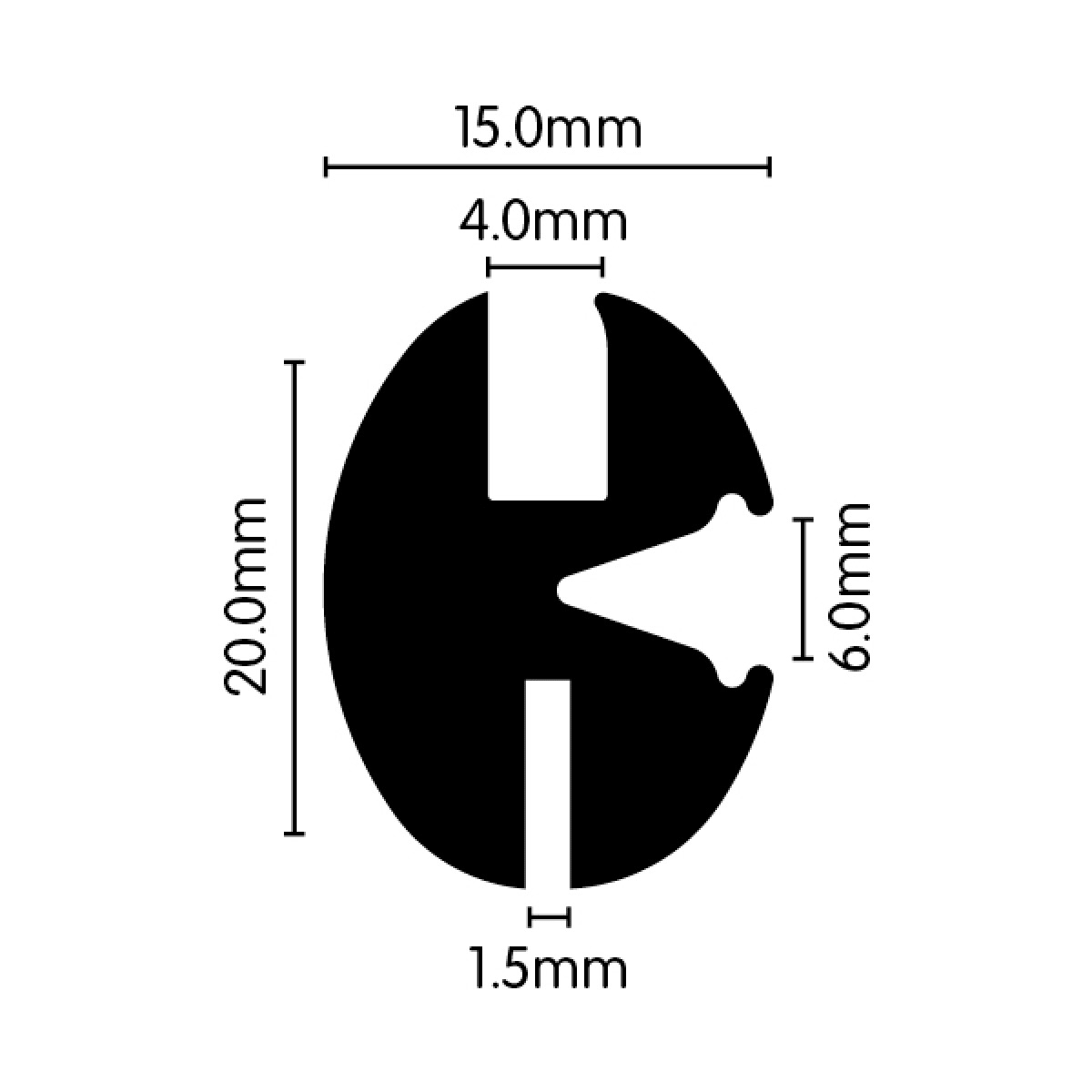 Glazing Channel 15mm x 20mm