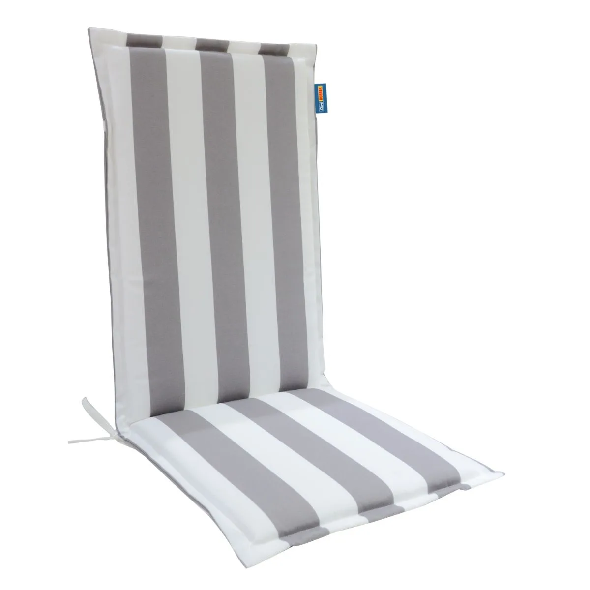 High Back Designer Chair Cushion Grey and White Stripe