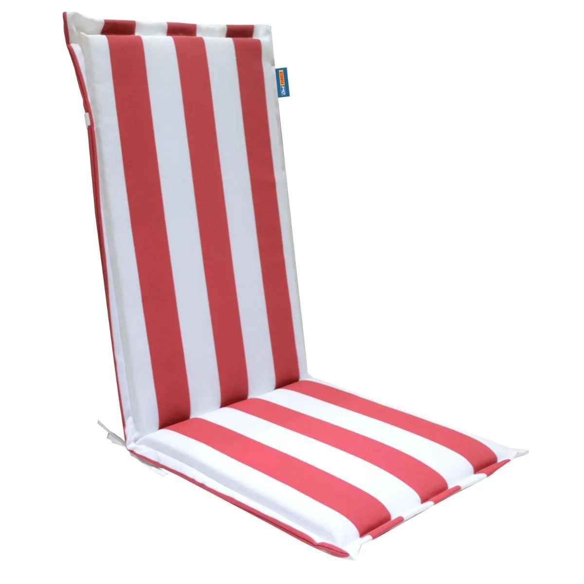 High Back Designer Chair Cushion Red and White Stripe