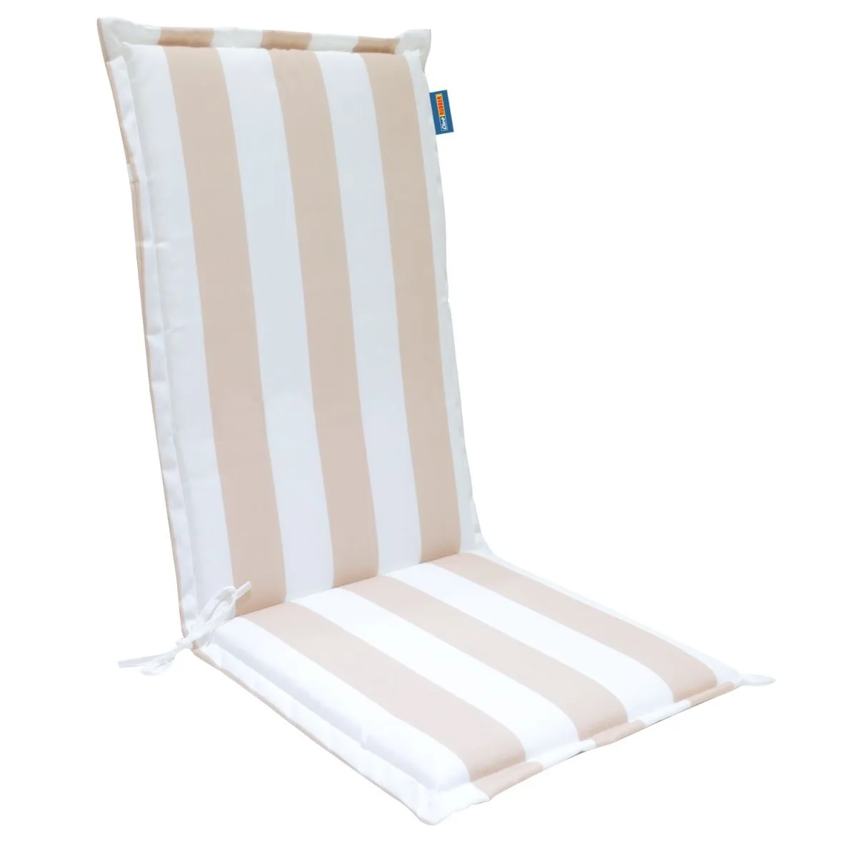 High Back Designer Chair Cushion Stone and White Stripe