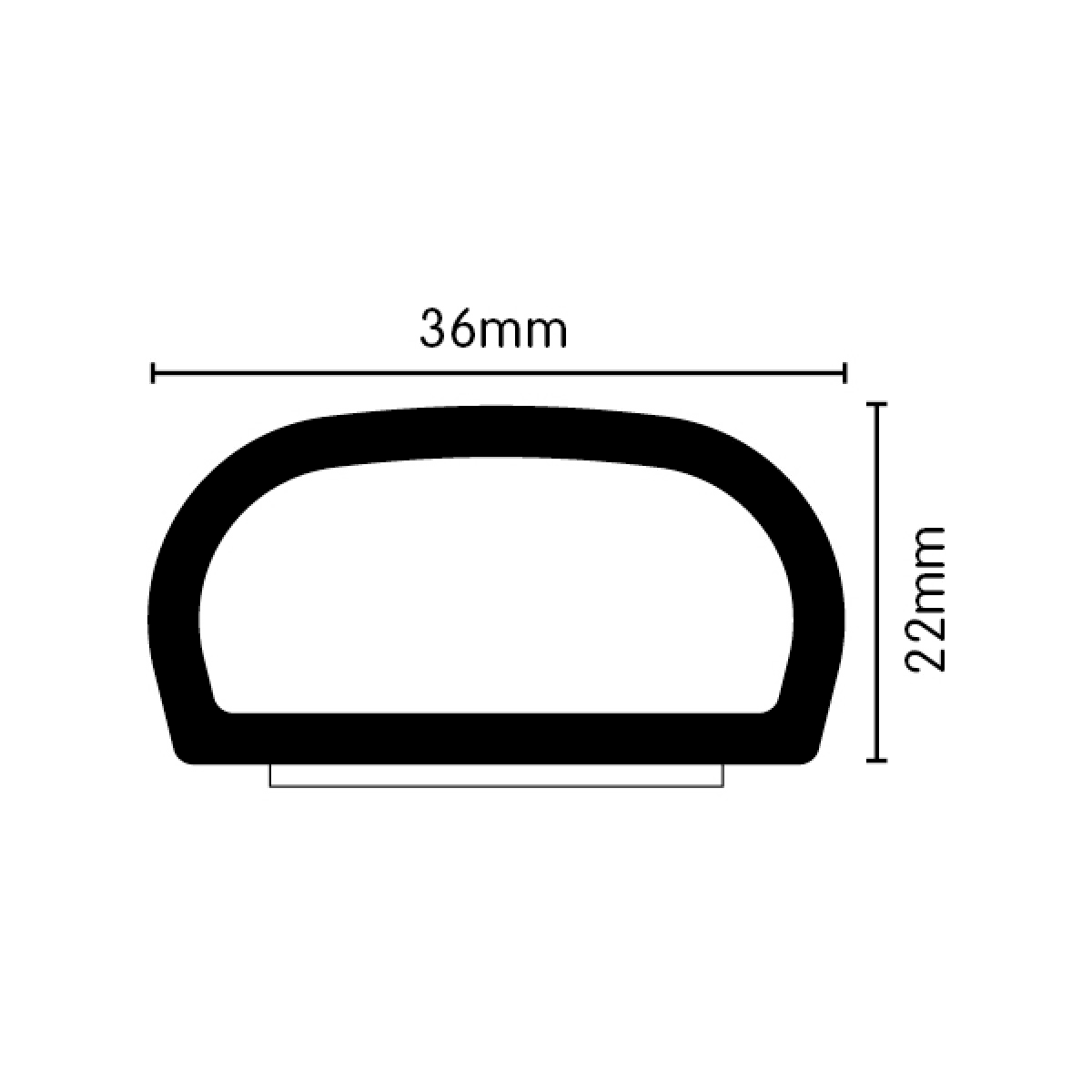 High Density Closed Cell EPDM Sponge Strip D Seal S/A 36 mm x 22 mm