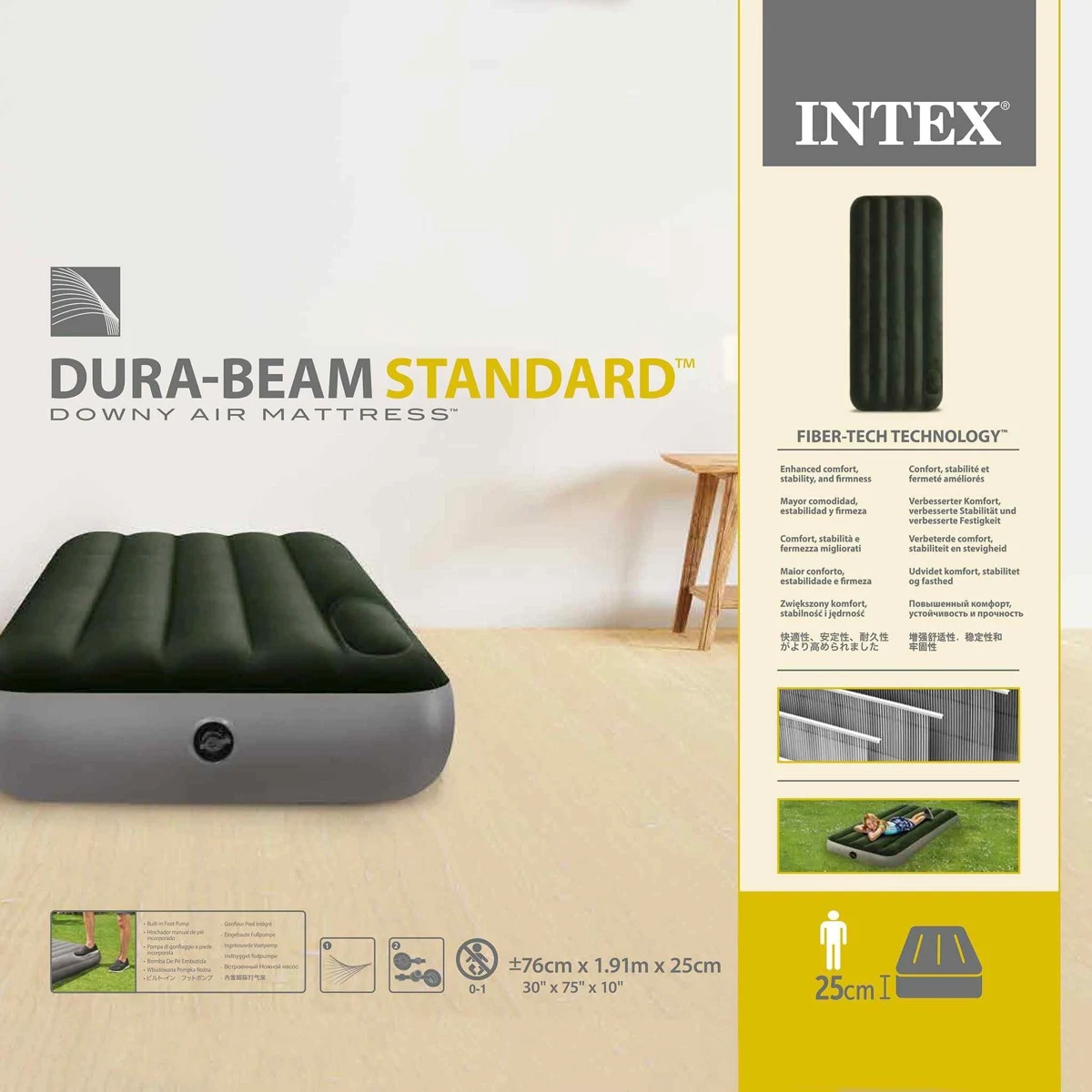 Intex Dura-Beam Downy Airbed with Foot Pump Twin